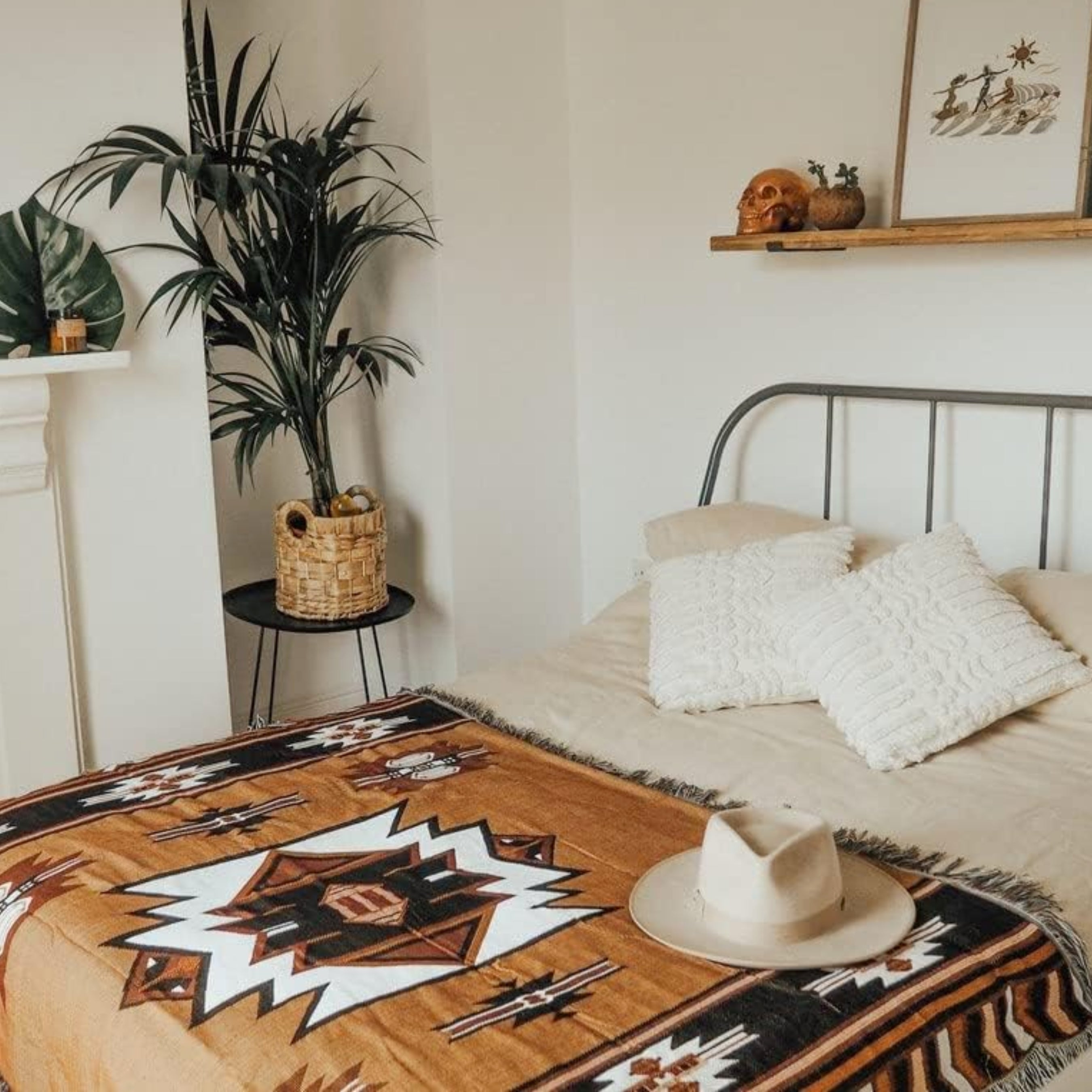 Loft & Aura™ Brown Reversible Woven Throw Blanket with Tassels