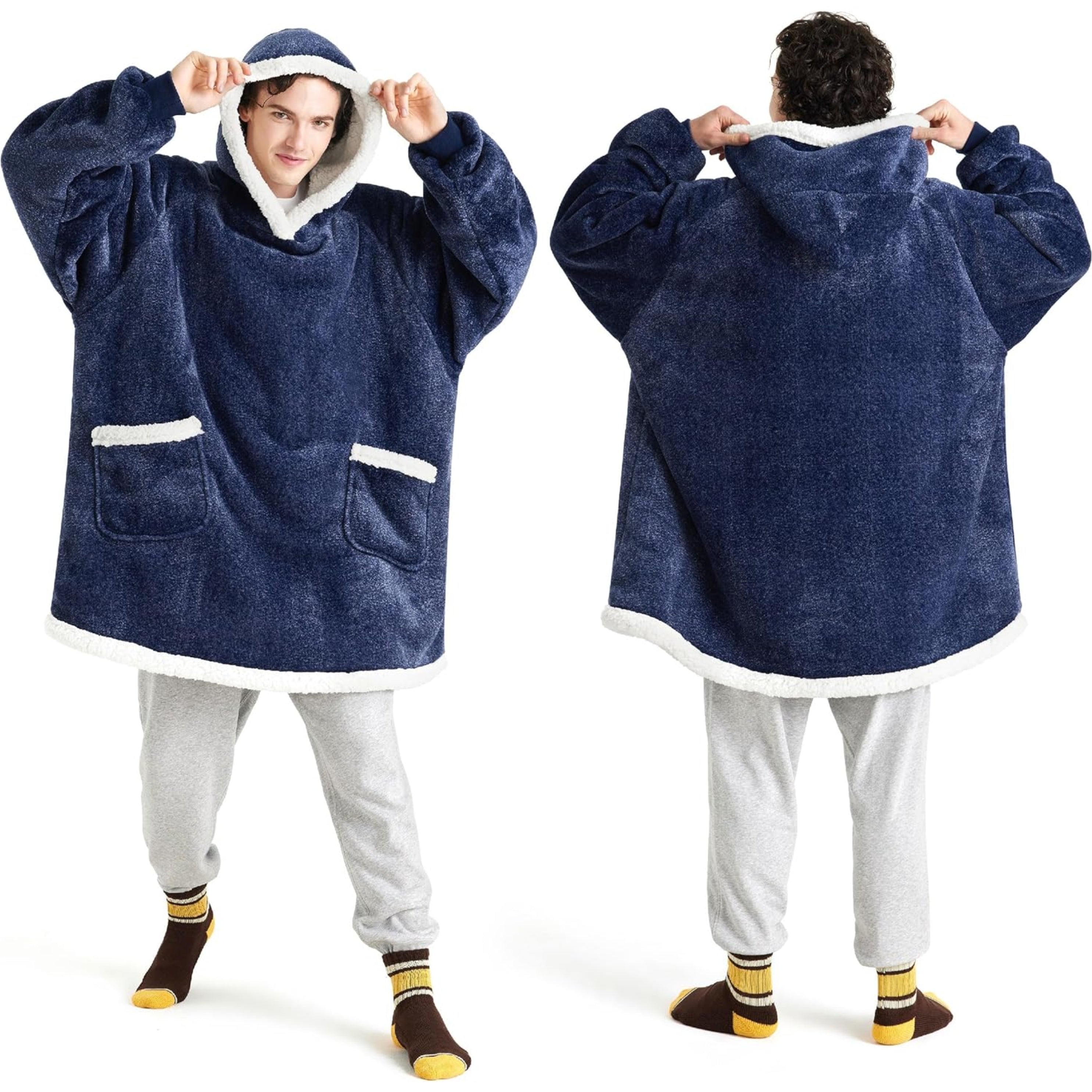 Loft & Aura™ Oversized Flannel Hoodie Blanket