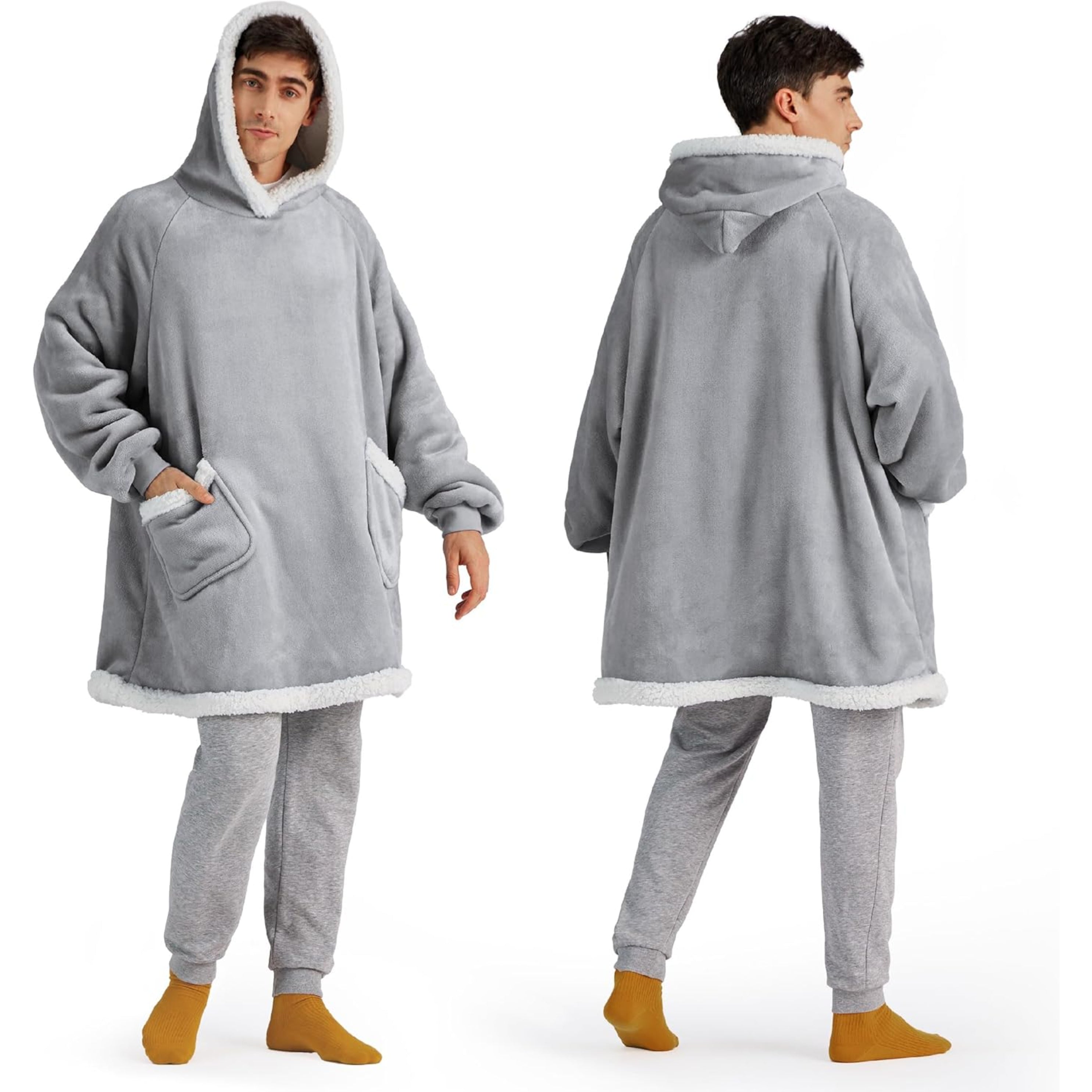 Loft & Aura™ Oversized Flannel Hoodie Blanket