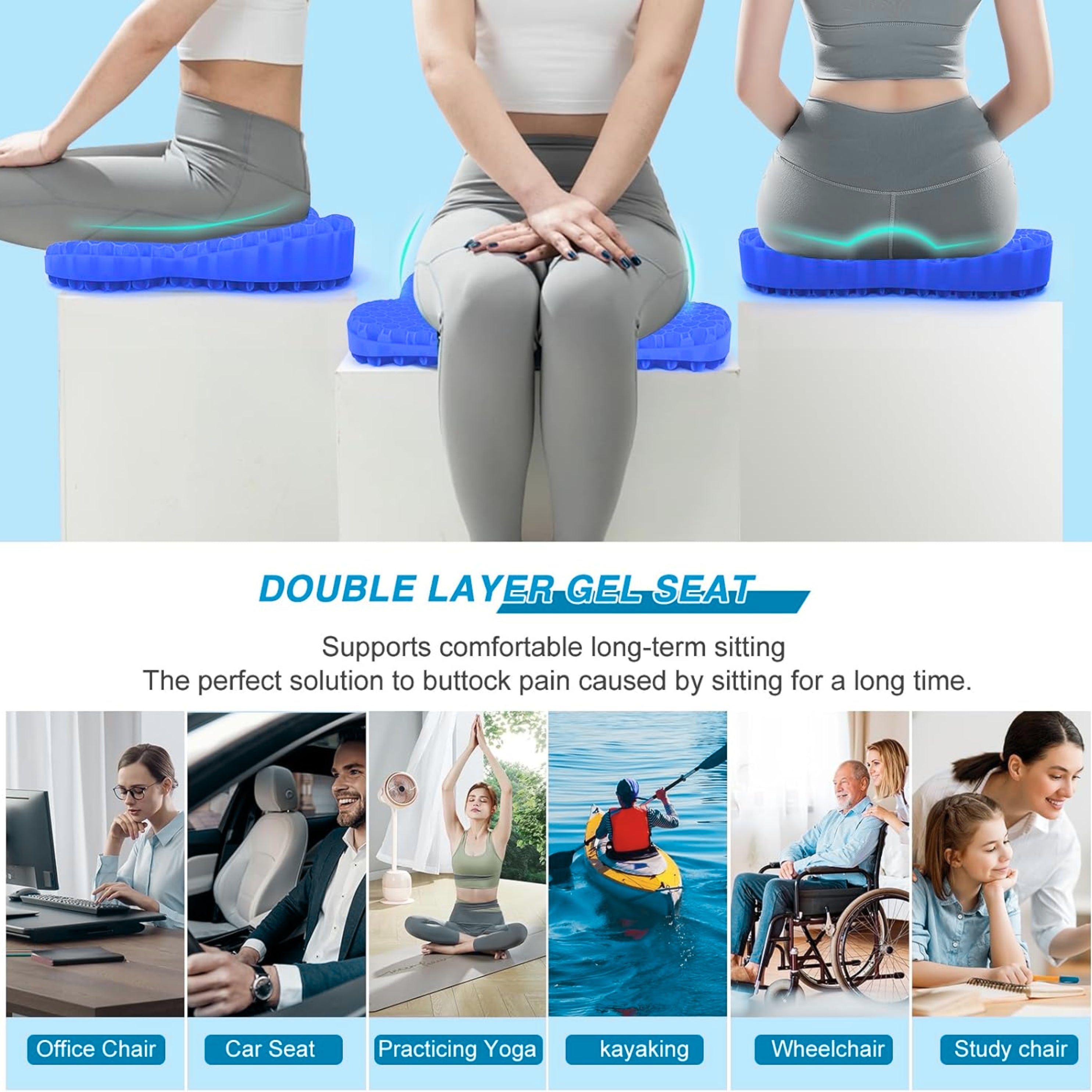 Loft & Aura™ Honeycomb Gel Silicone Seat Cushion