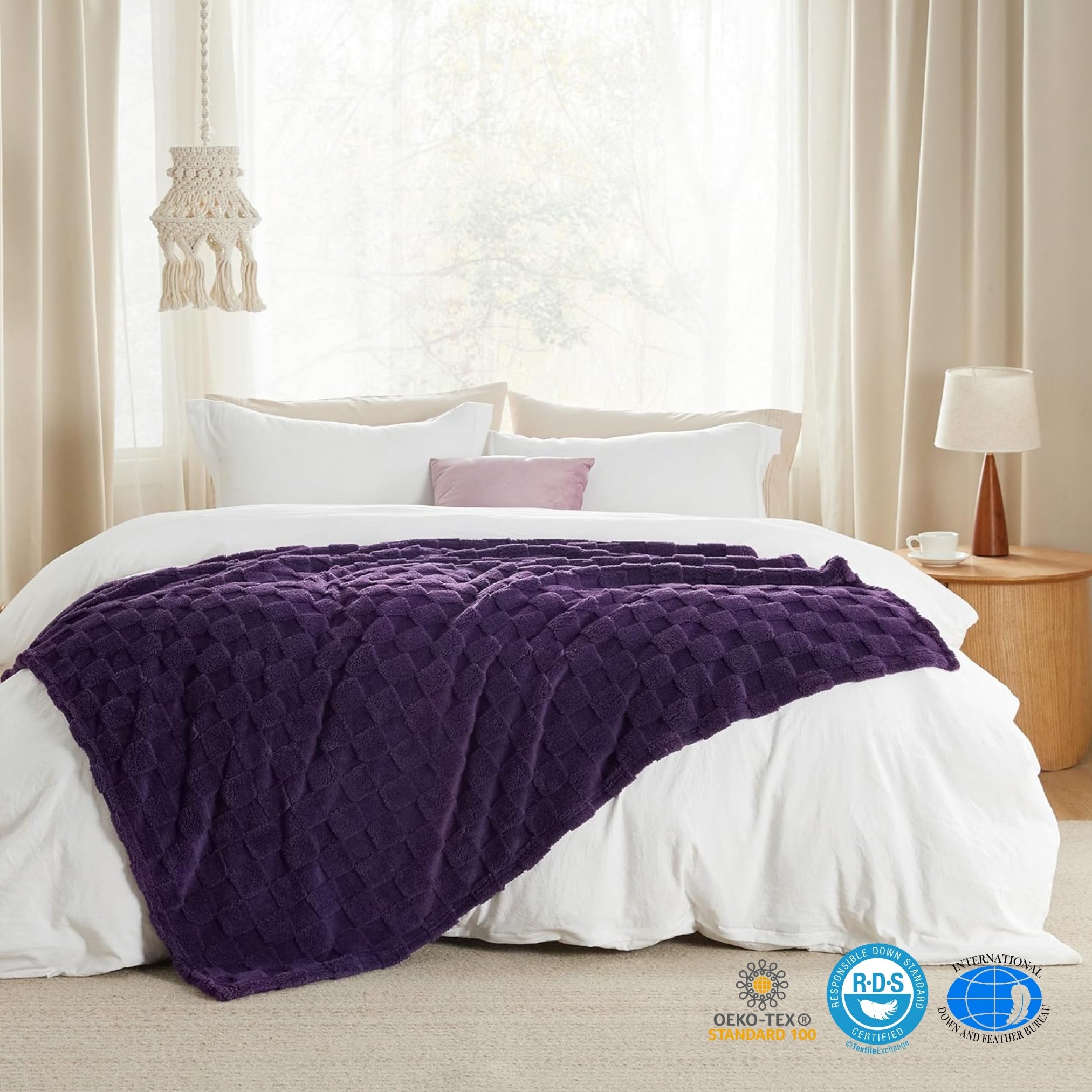 Loft & Aura™ Cozy Checkered Fleece Throw Blanket