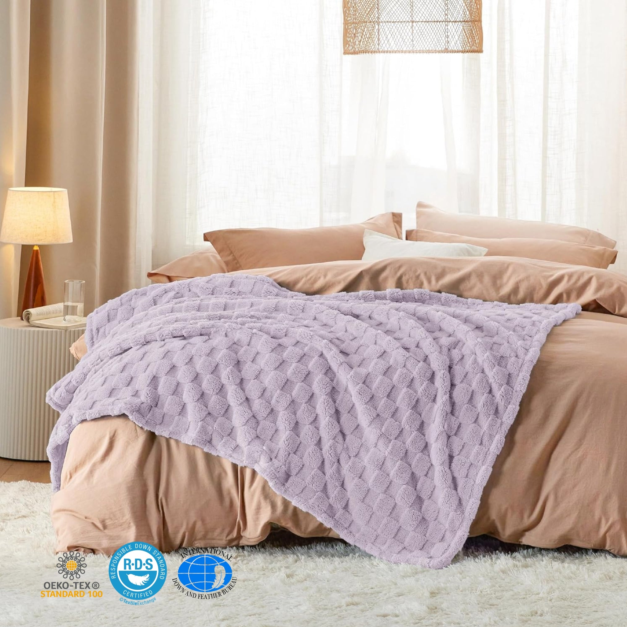 Loft & Aura™ Cozy Checkered Fleece Throw Blanket