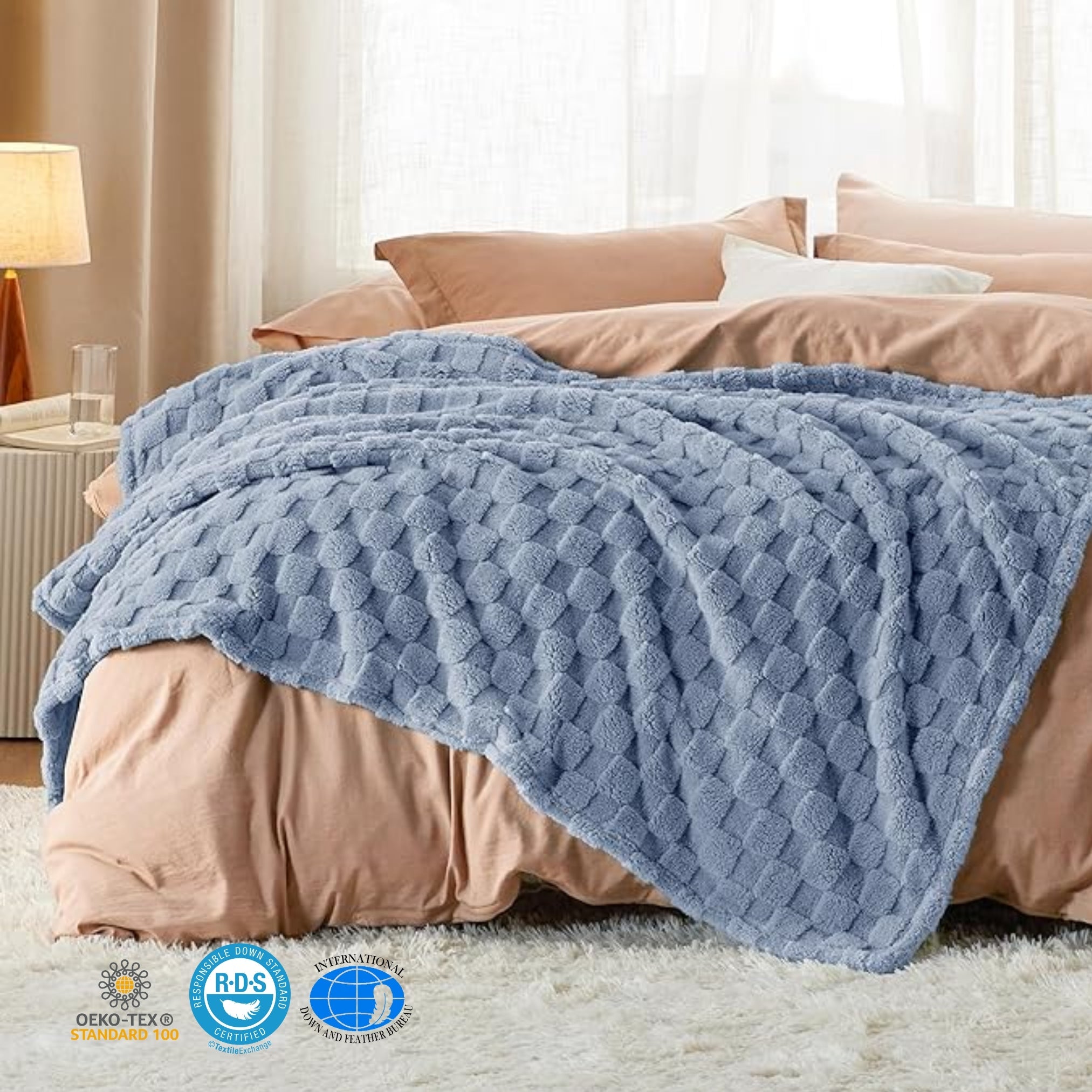 Loft & Aura™ Cozy Checkered Fleece Throw Blanket