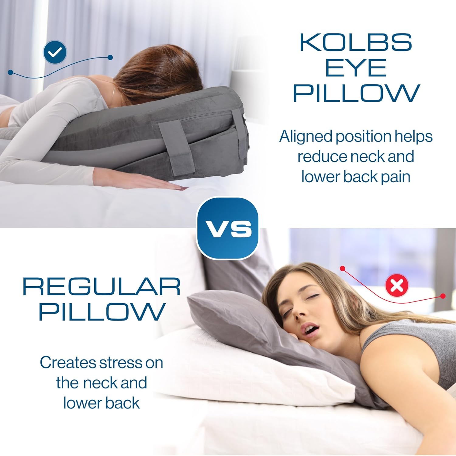Loft & Aura™ Face Down Pillow for Comfort with Warm & Cool Sides