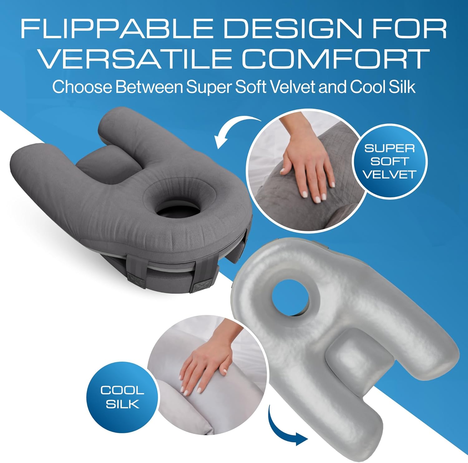Loft & Aura™ Face Down Pillow for Comfort with Warm & Cool Sides