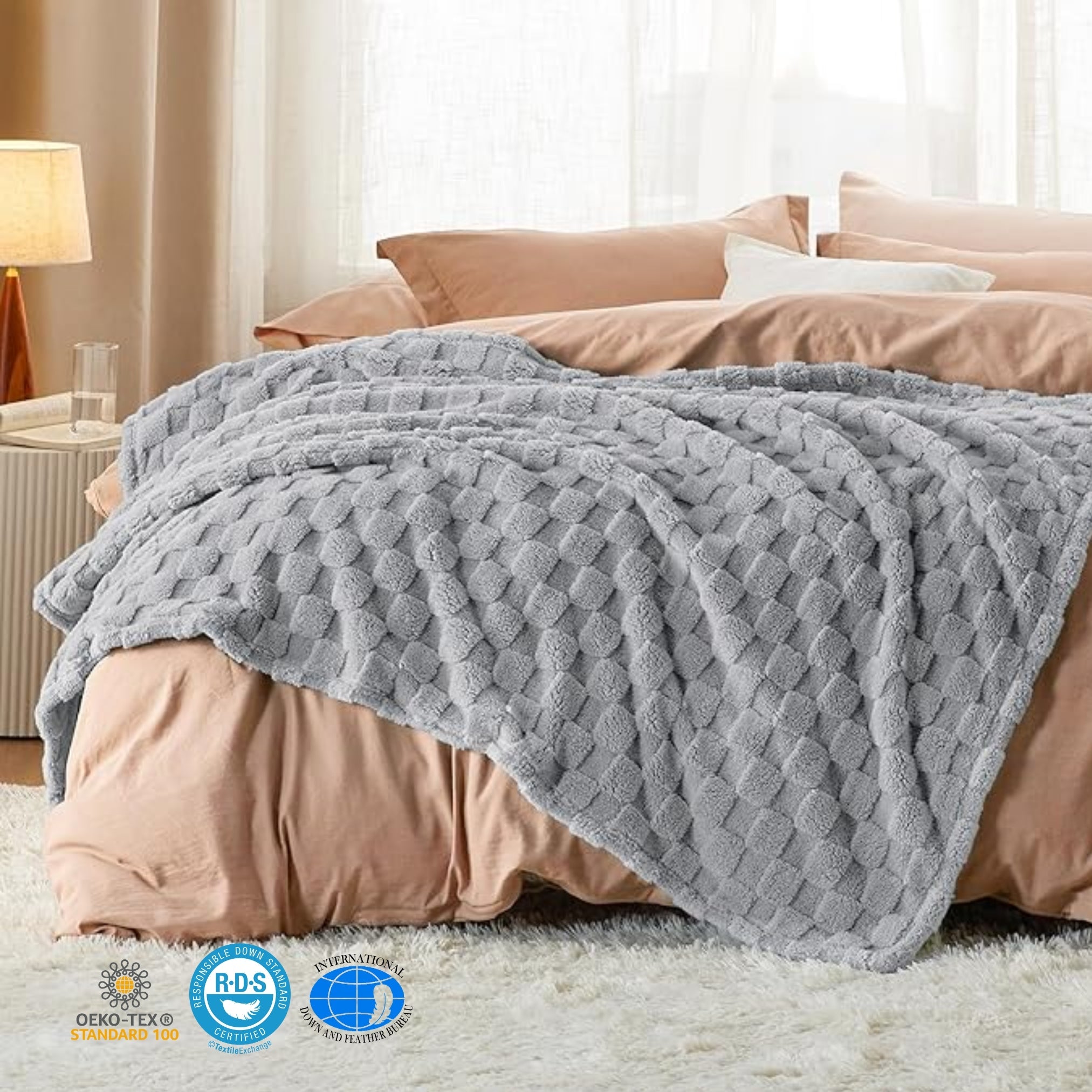 Loft & Aura™ Cozy Checkered Fleece Throw Blanket