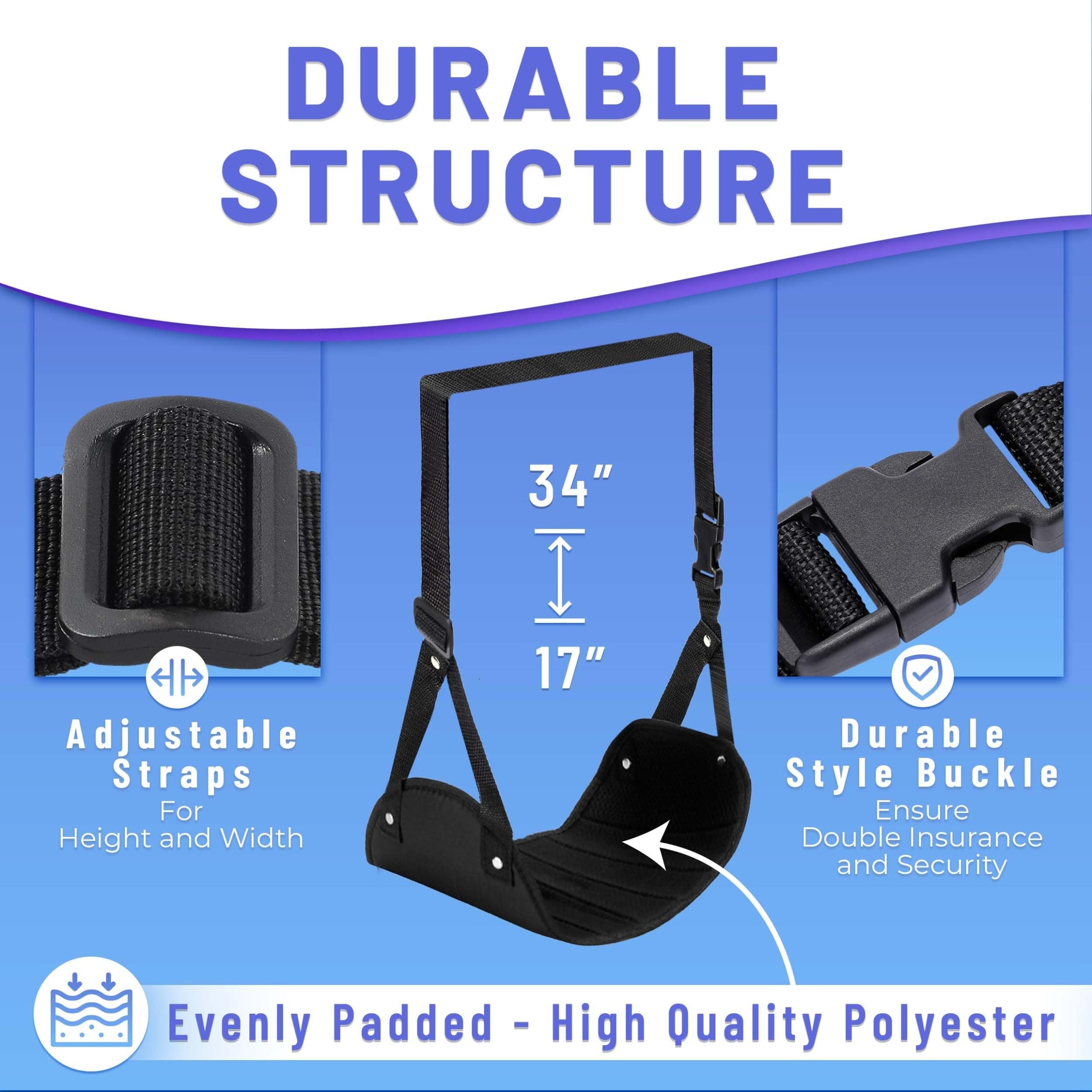 Loft & Aura™ Airplane Foot Hammock Travel Comfort Accessory