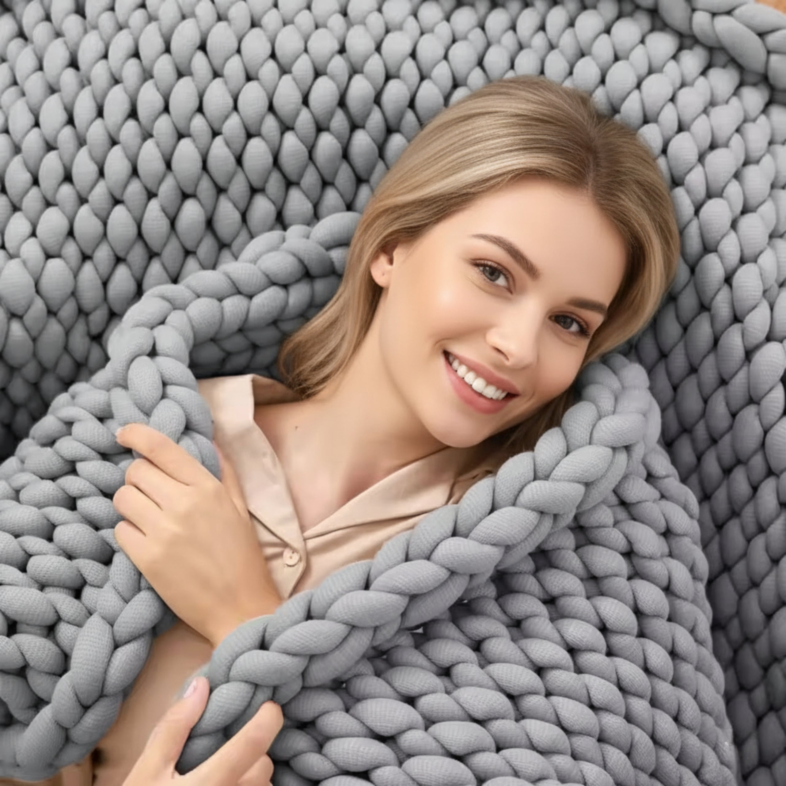 Loft & Aura™ Handmade Minimalist Chunky Knitted Weighted Blanket