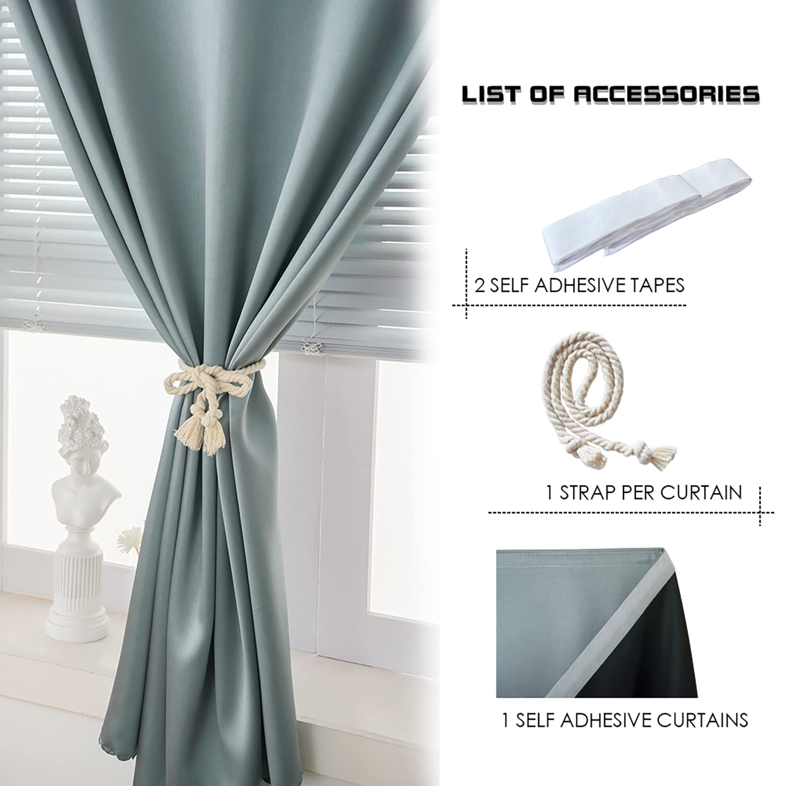 Loft & Aura™ Portable Blackout Sunshade Curtains