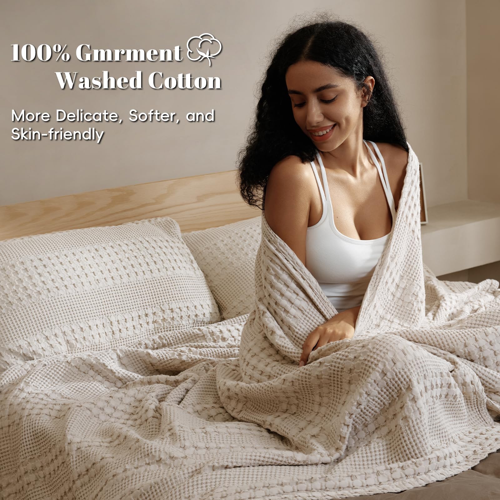 Loft & Aura™ Cotton Waffle Weave Summer Blanket