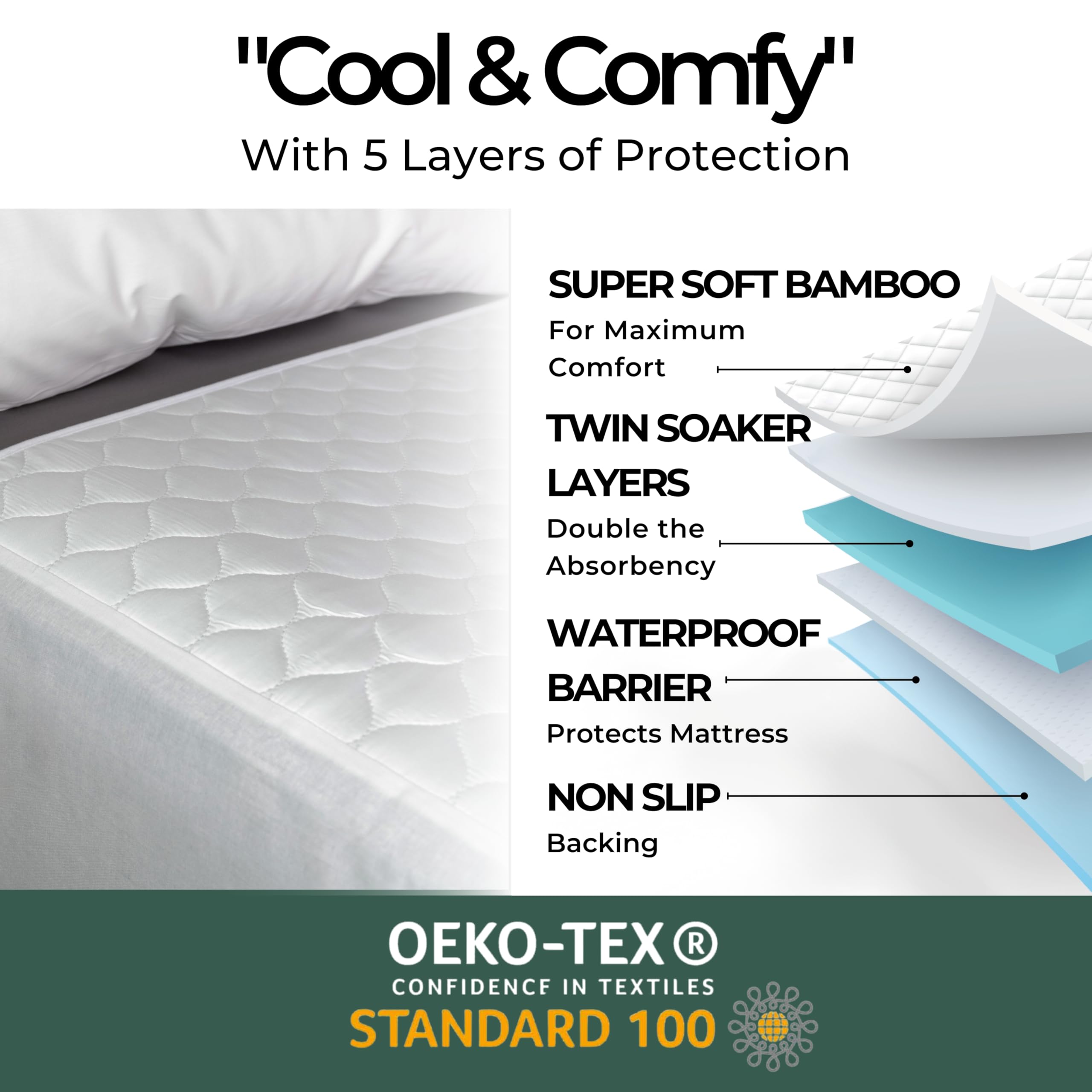 Loft & Aura™ Waterproof Thicken Mattress Protector