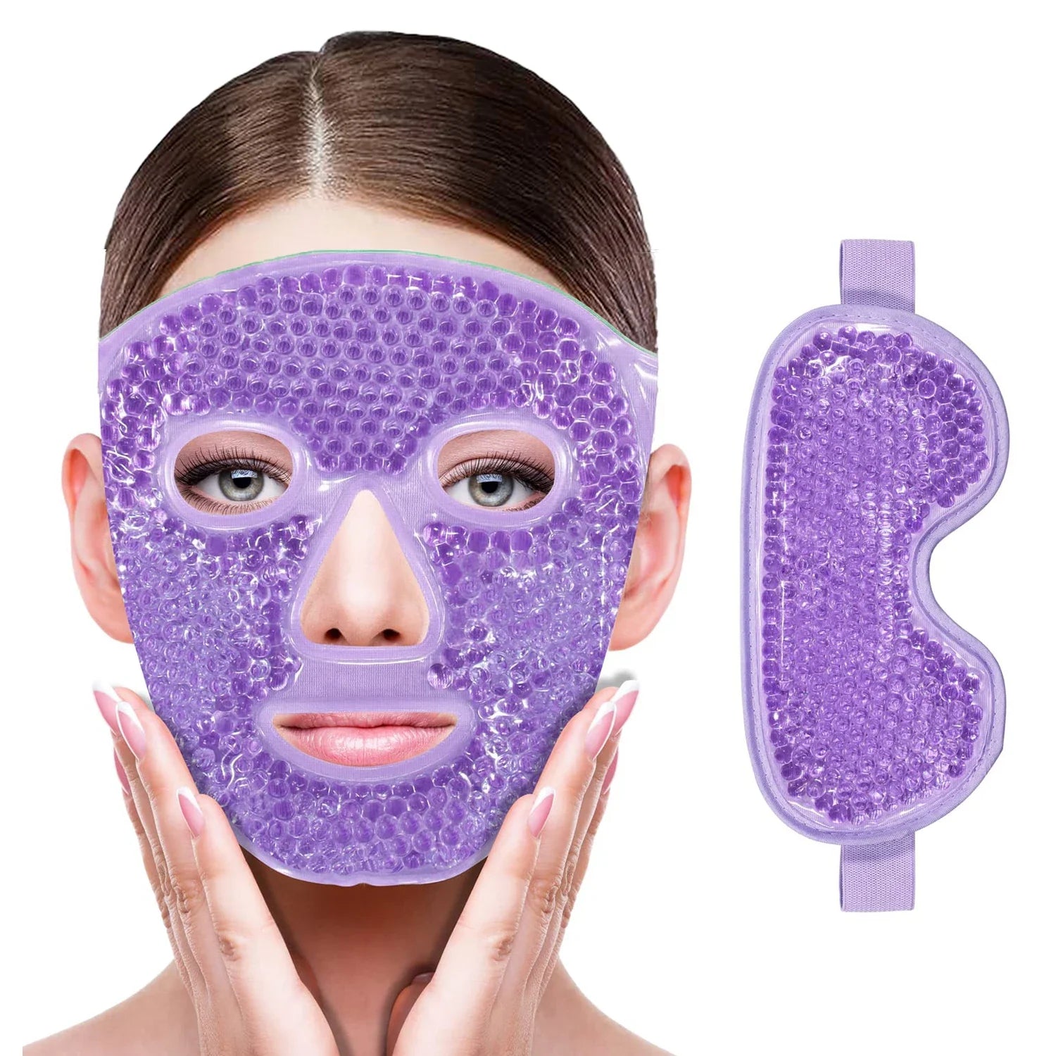 Gel Cooling Ice Face Eye Mask Facial Mask Hot Cold Compress Pack Gel Beads Cold Face Eye Mask Ice Pack,Compress Sleeping FaceSPA