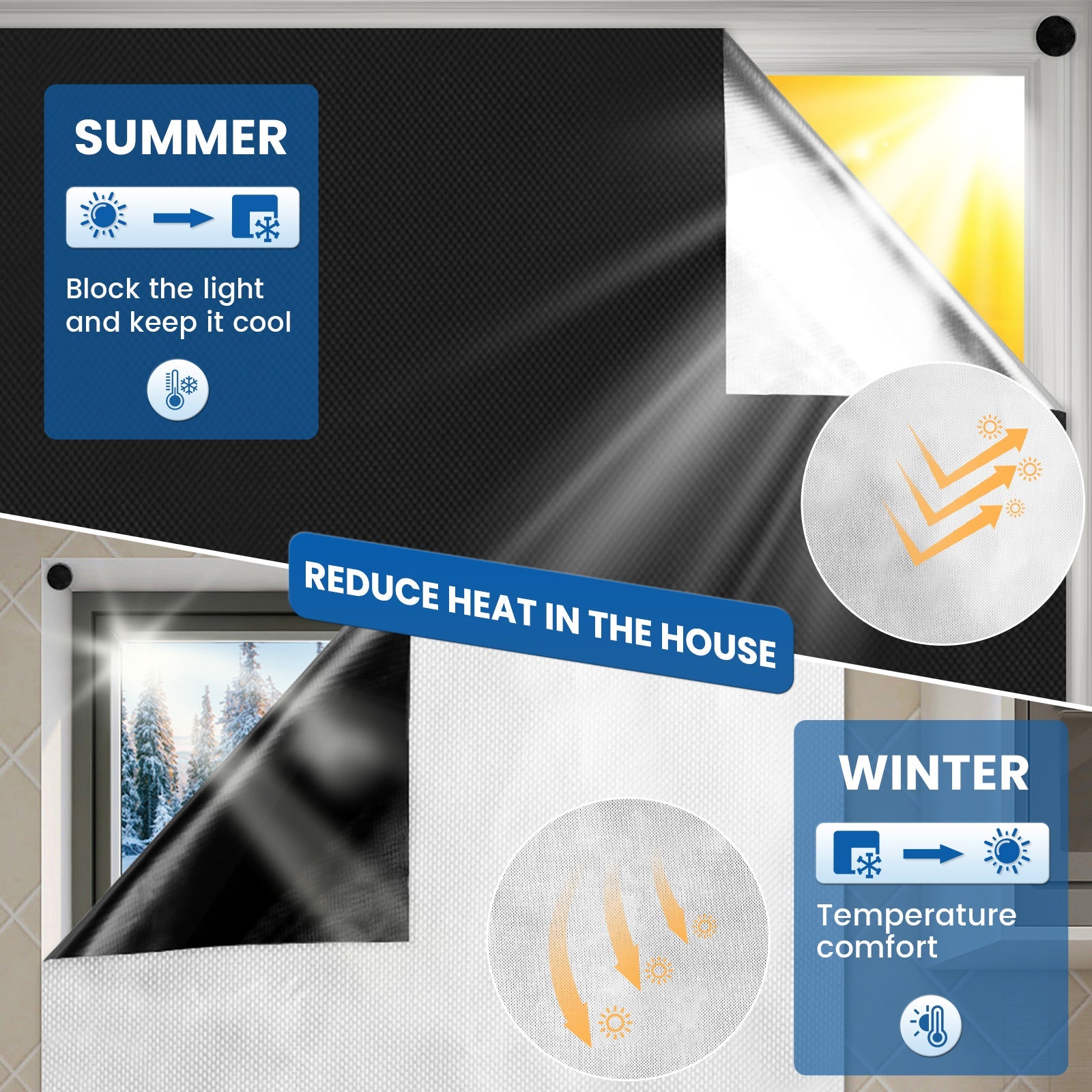 Loft & Aura™ Magnetic Portable Blackout Window Shades