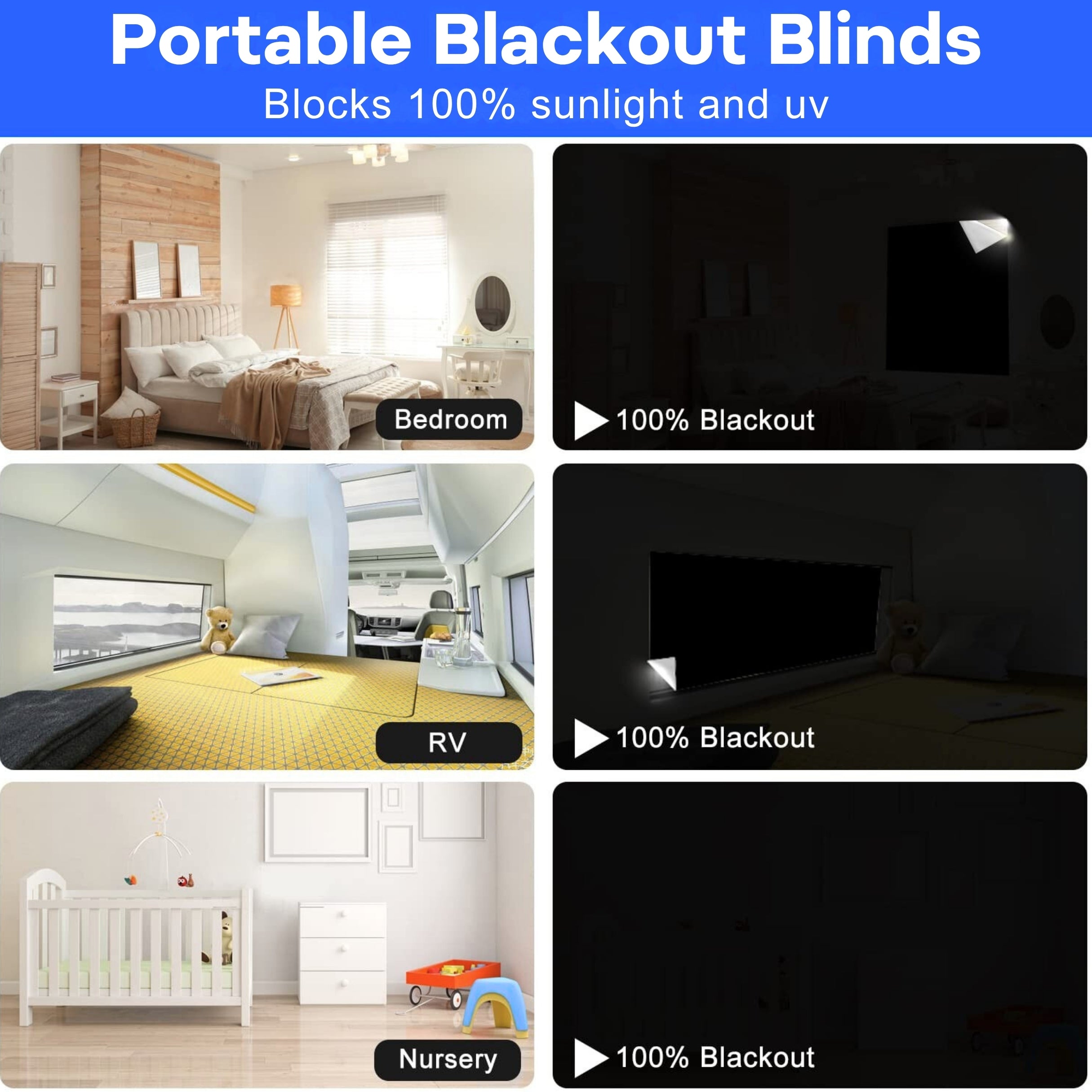 Loft & Aura™ Magnetic Portable Blackout Window Shades