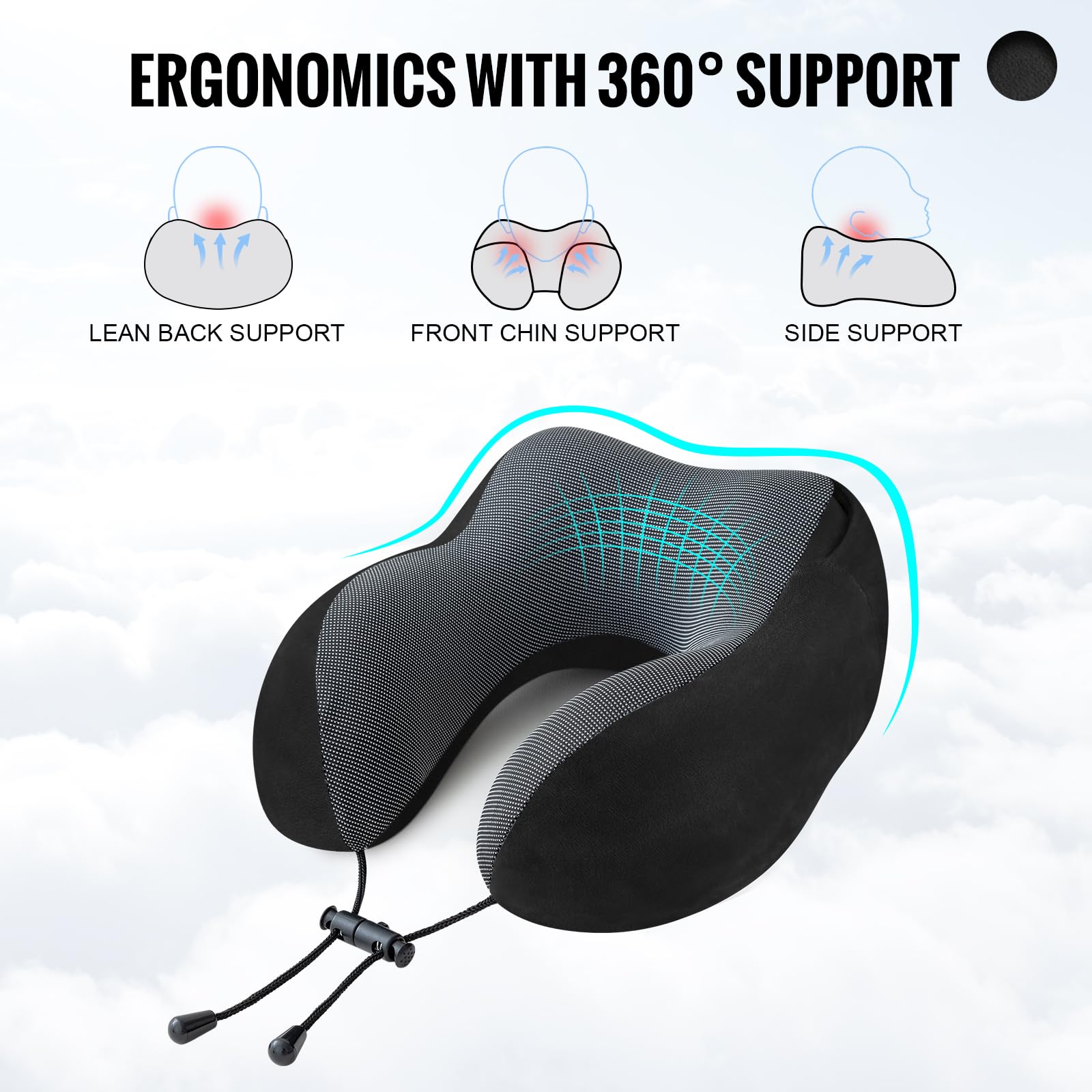 Loft & Aura™ Hooded U-Shaped Travel Pillow