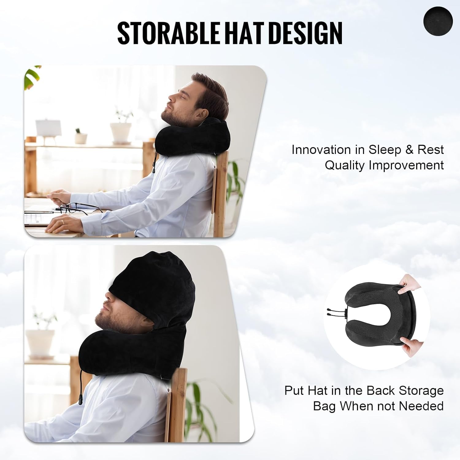 Loft & Aura™ Hooded U-Shaped Travel Pillow