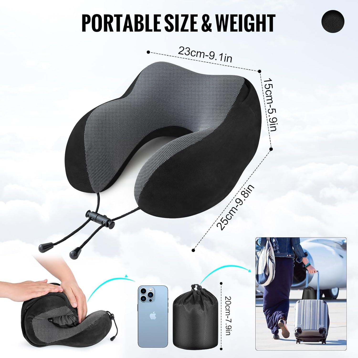 Loft & Aura™ Hooded U-Shaped Travel Pillow