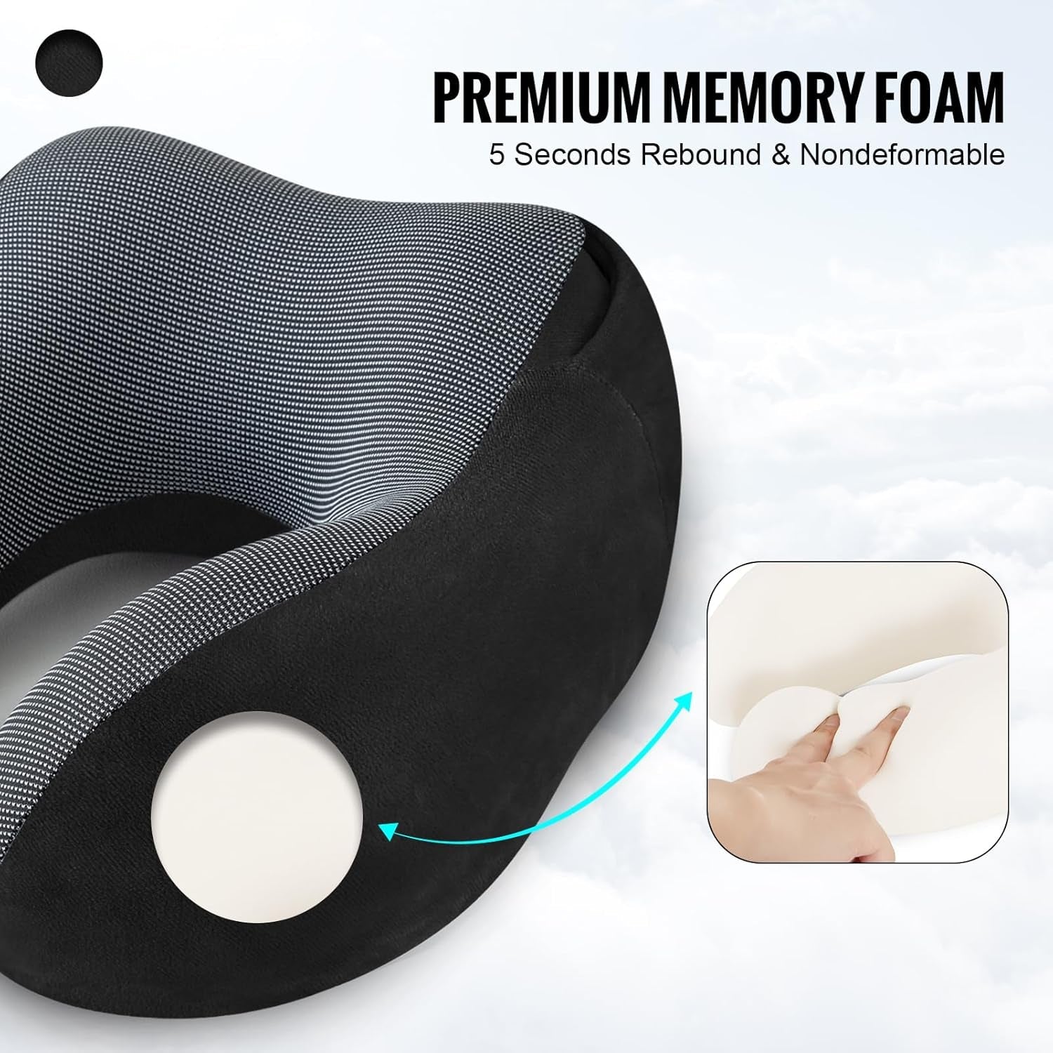 Loft & Aura™ Hooded U-Shaped Travel Pillow