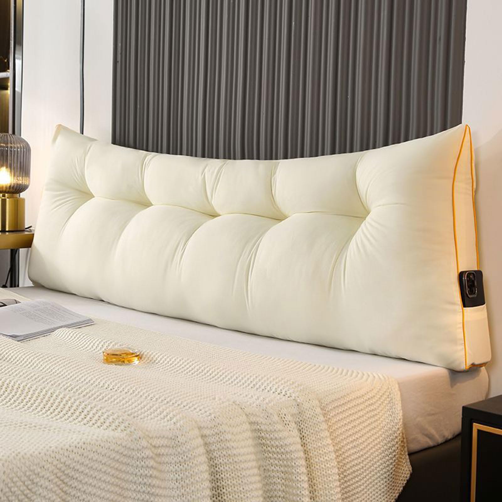 Loft & Aura™ Large Triangle Headboard Pillow – Wedge Cushion for Bed or Sofa