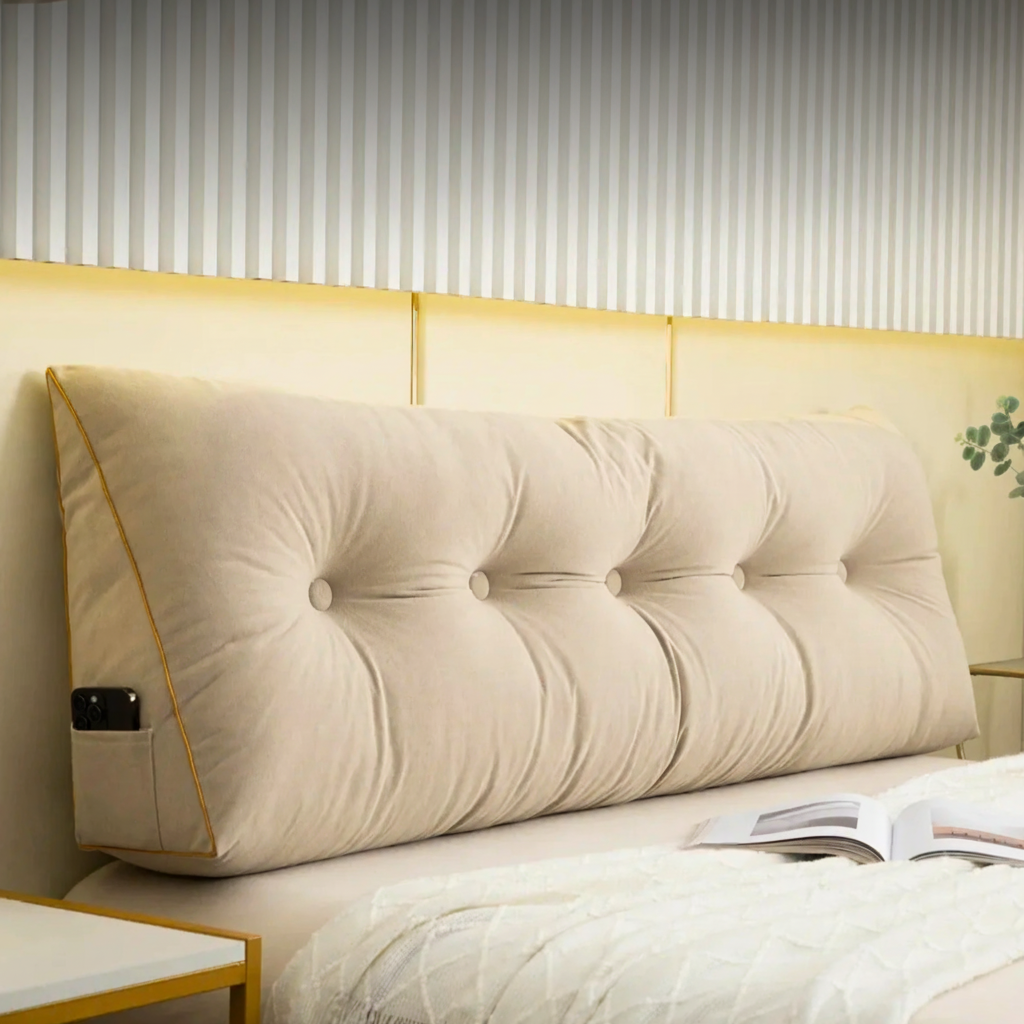 Loft & Aura™ Large Triangle Headboard Pillow – Wedge Cushion for Bed or Sofa