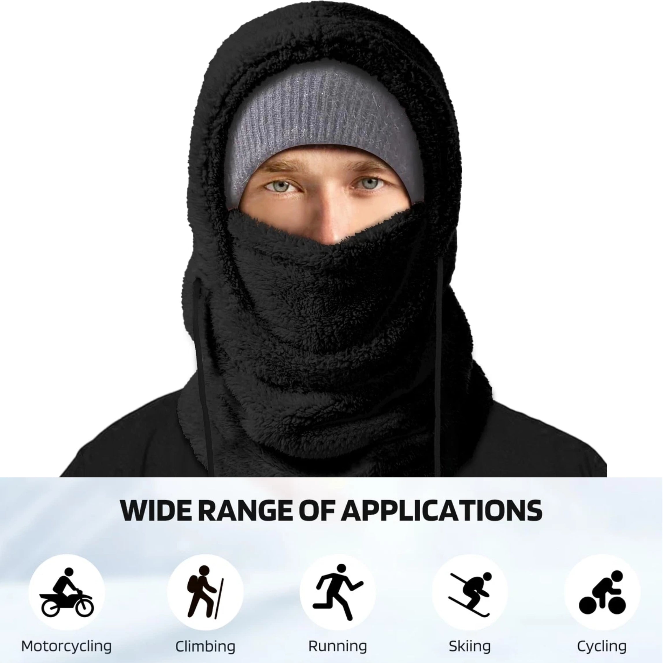 Loft & Aura™ Winter Fleece-lined Hooded Beanie Scarf Travel