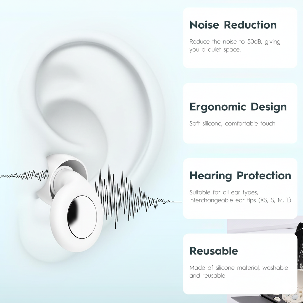 Loft & Aura™ Silicone Earplugs Set – Noise Reduction & Waterproof
