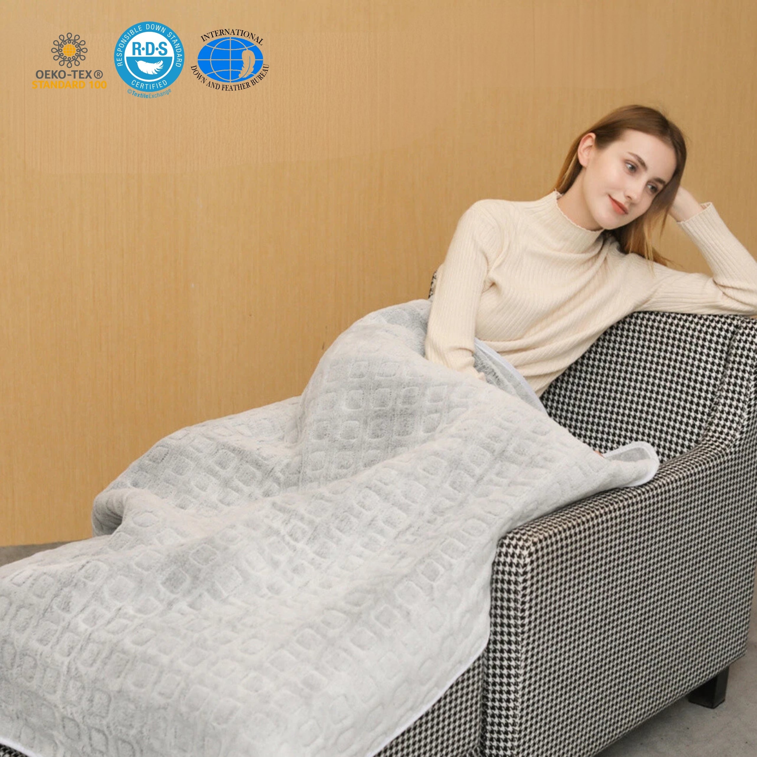 Loft & Aura™ Weighted Heating Blanket for Soothing Comfort