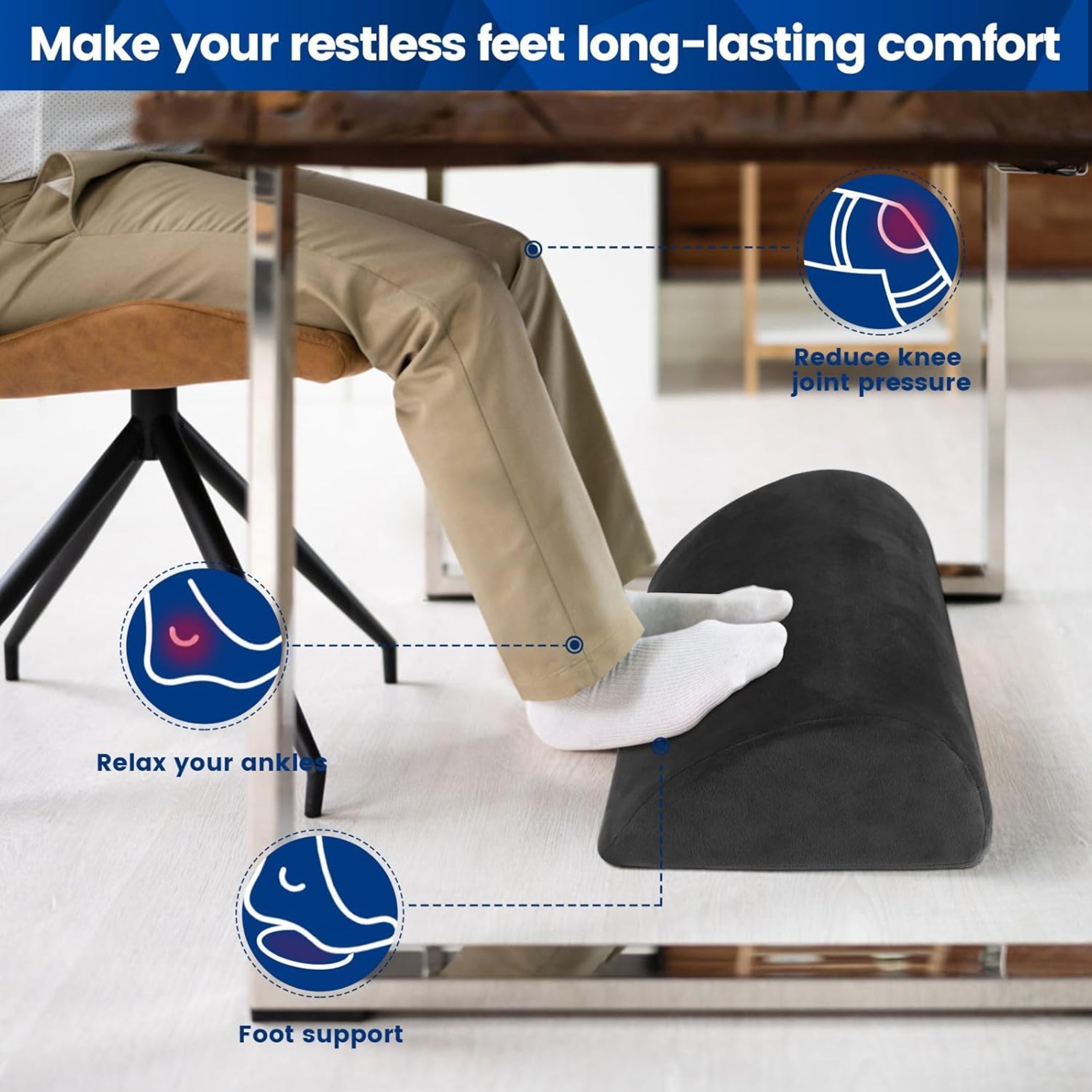 Loft & Aura™ Ergonomic Foot Rest for Office & Home