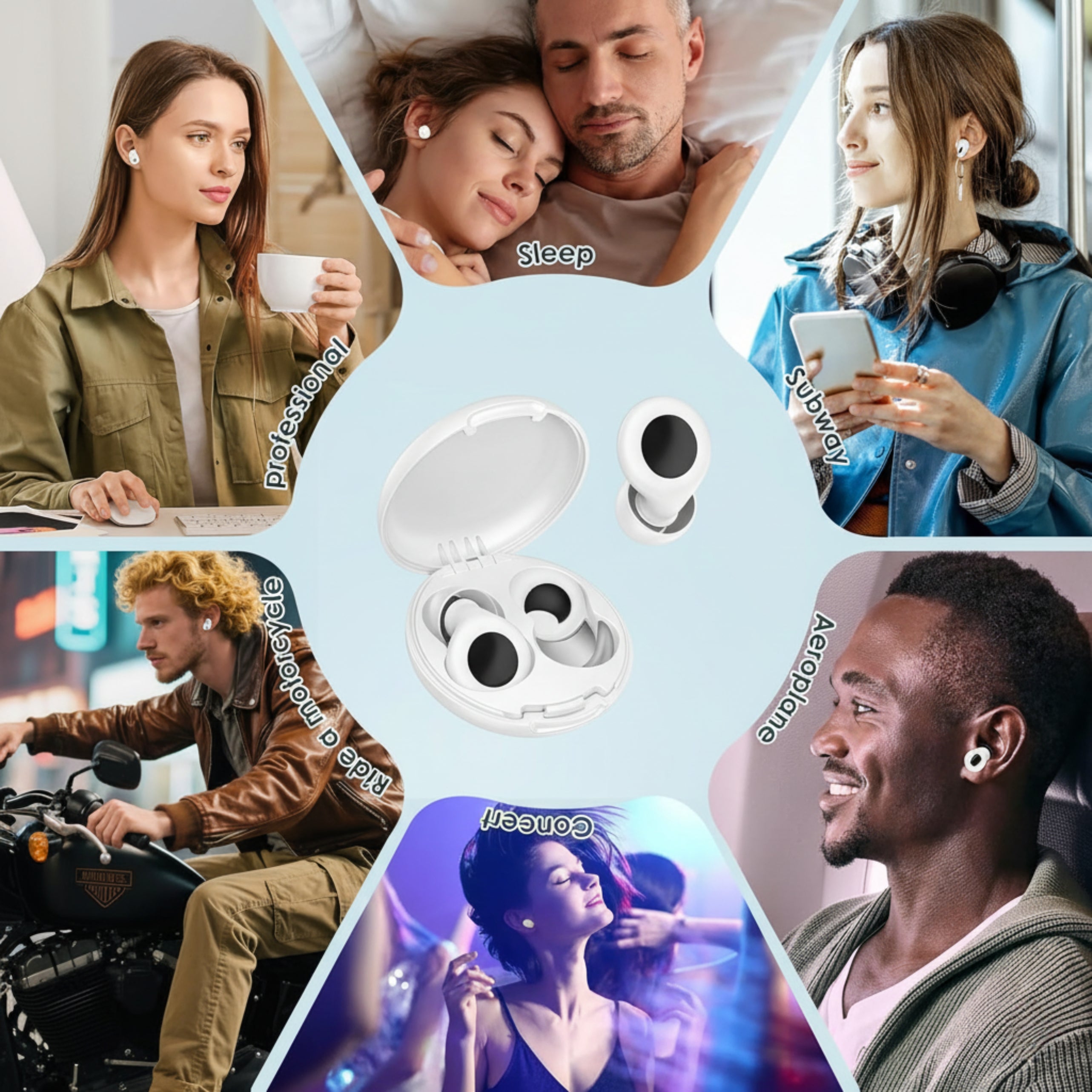 Loft & Aura™ Silicone Earplugs Set – Noise Reduction & Waterproof