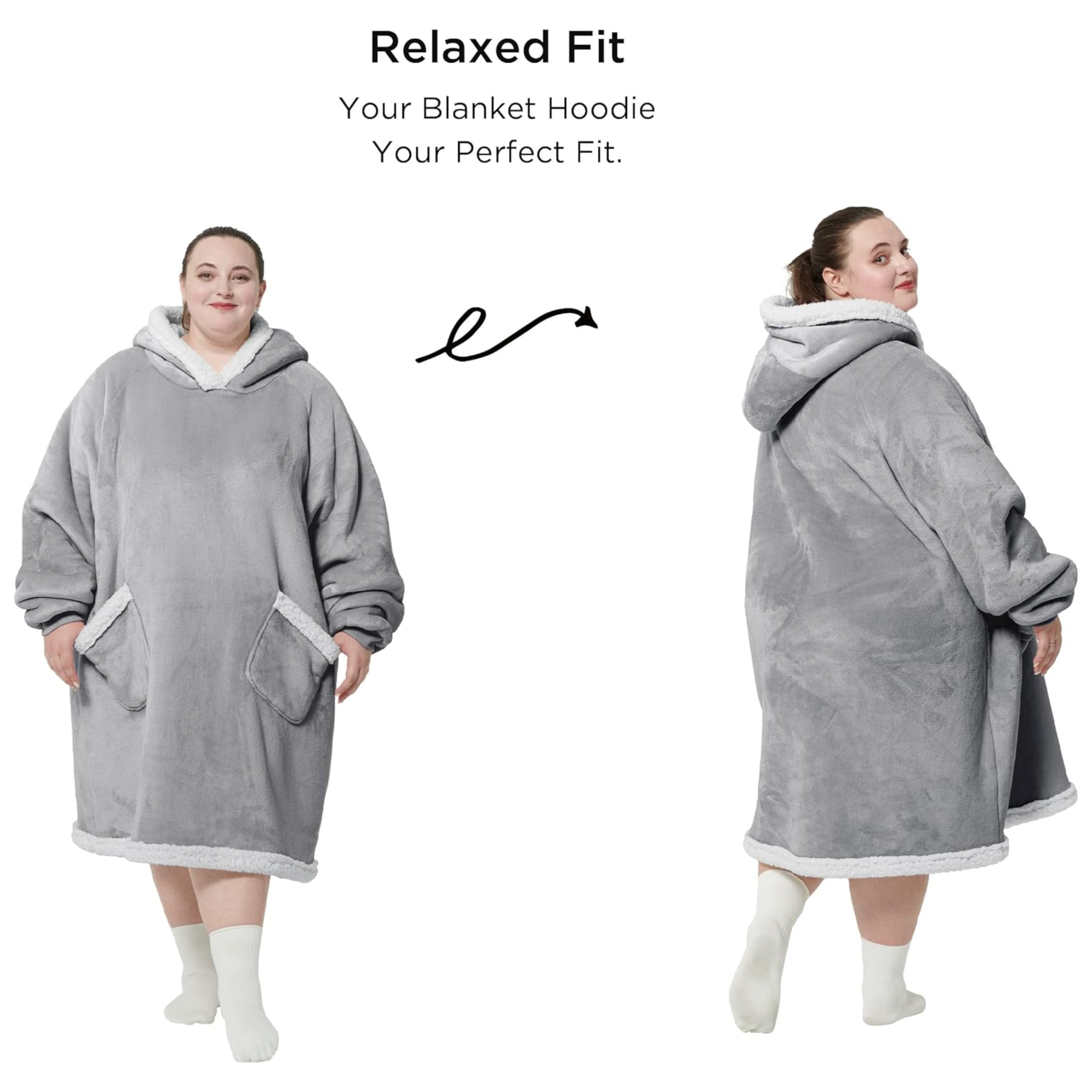 Loft & Aura™ Oversized Flannel Hoodie Blanket