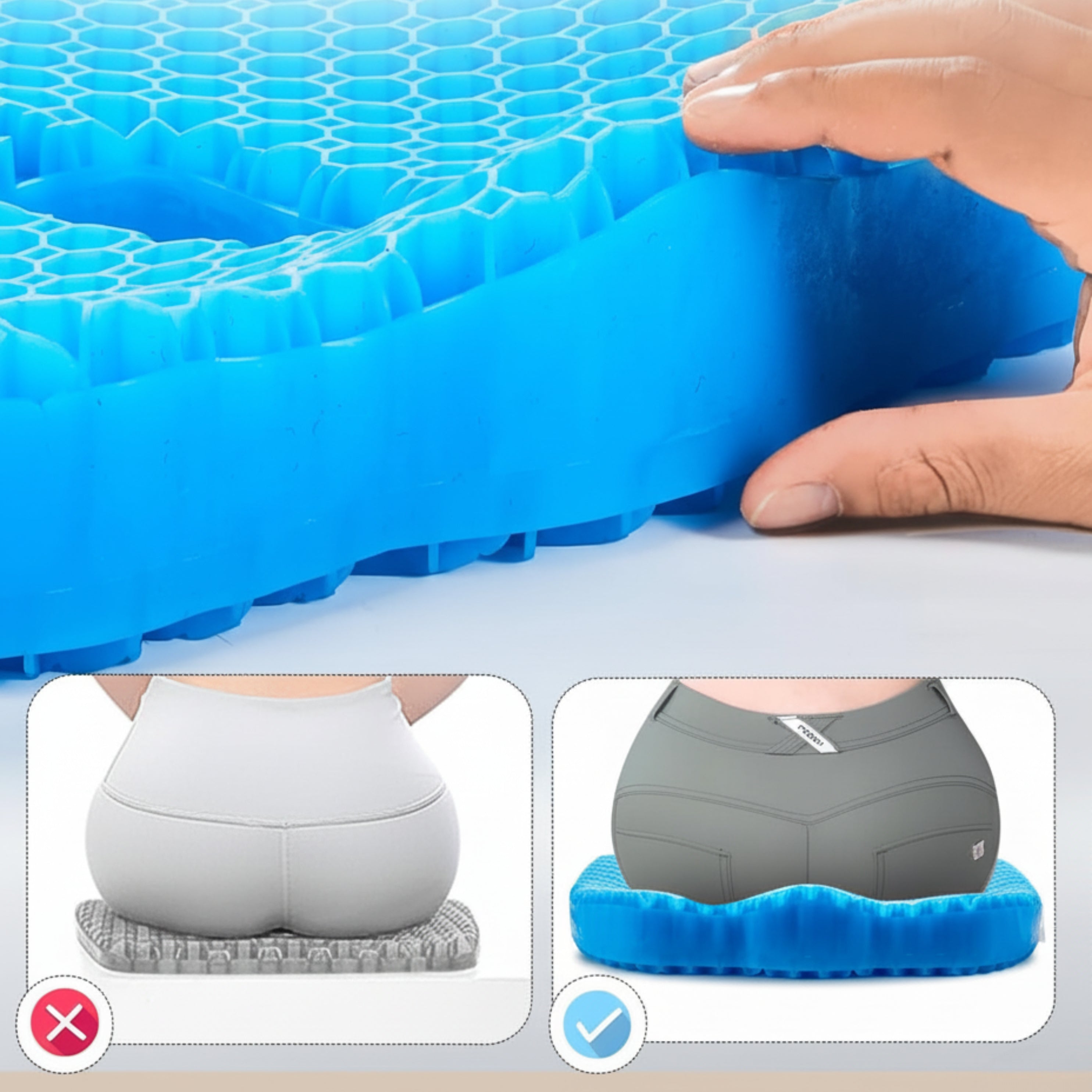 Loft & Aura™ Honeycomb Gel Silicone Seat Cushion