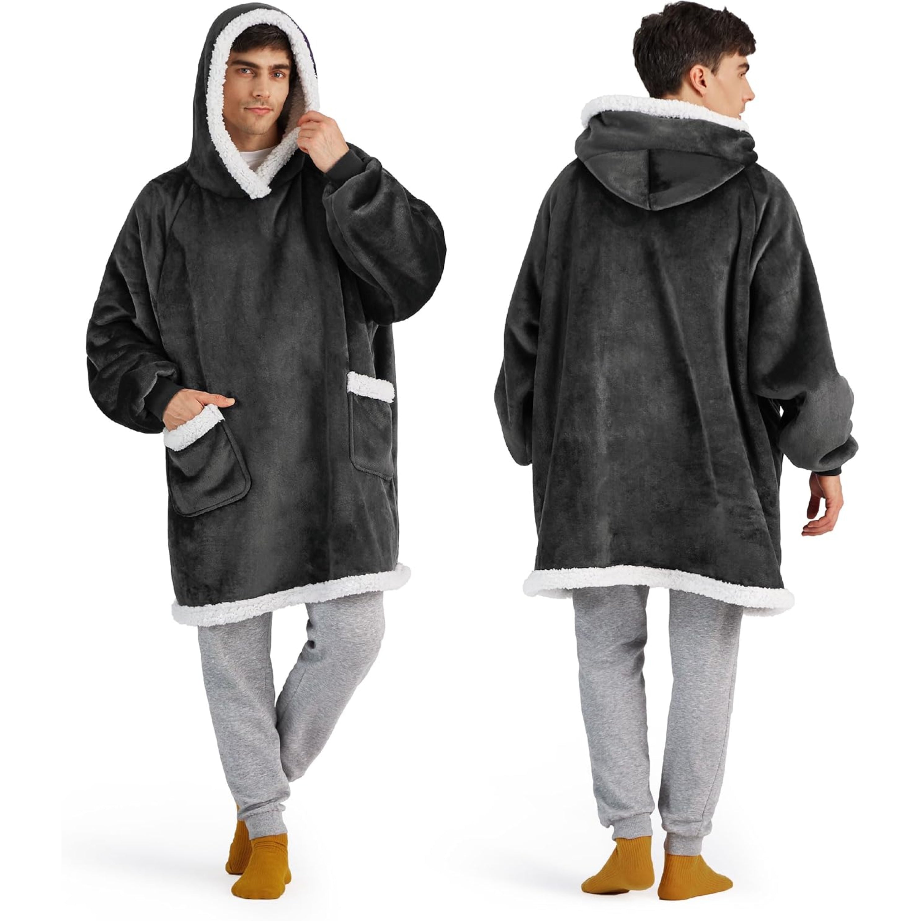 Loft & Aura™ Oversized Flannel Hoodie Blanket