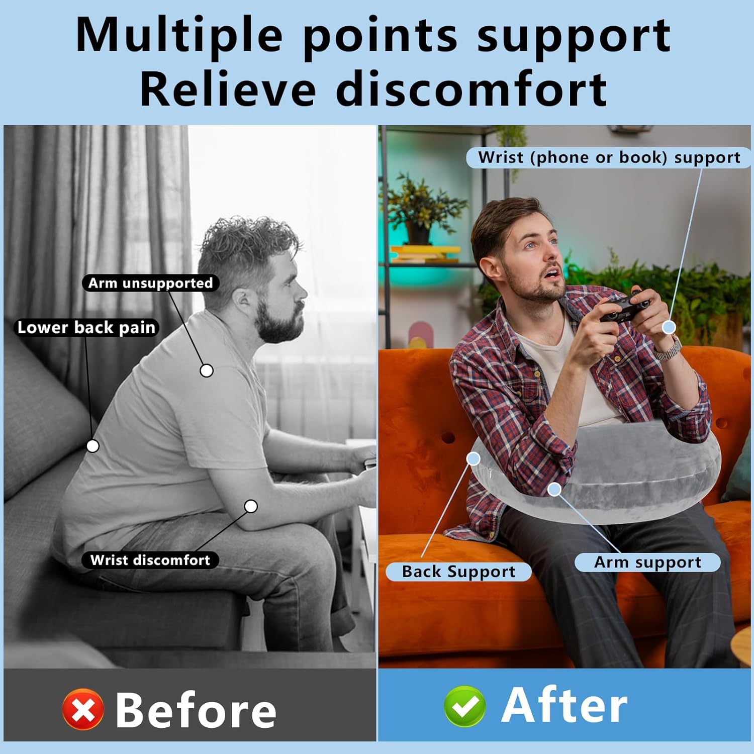 Loft & Aura™ U-Shaped Gaming Pillow