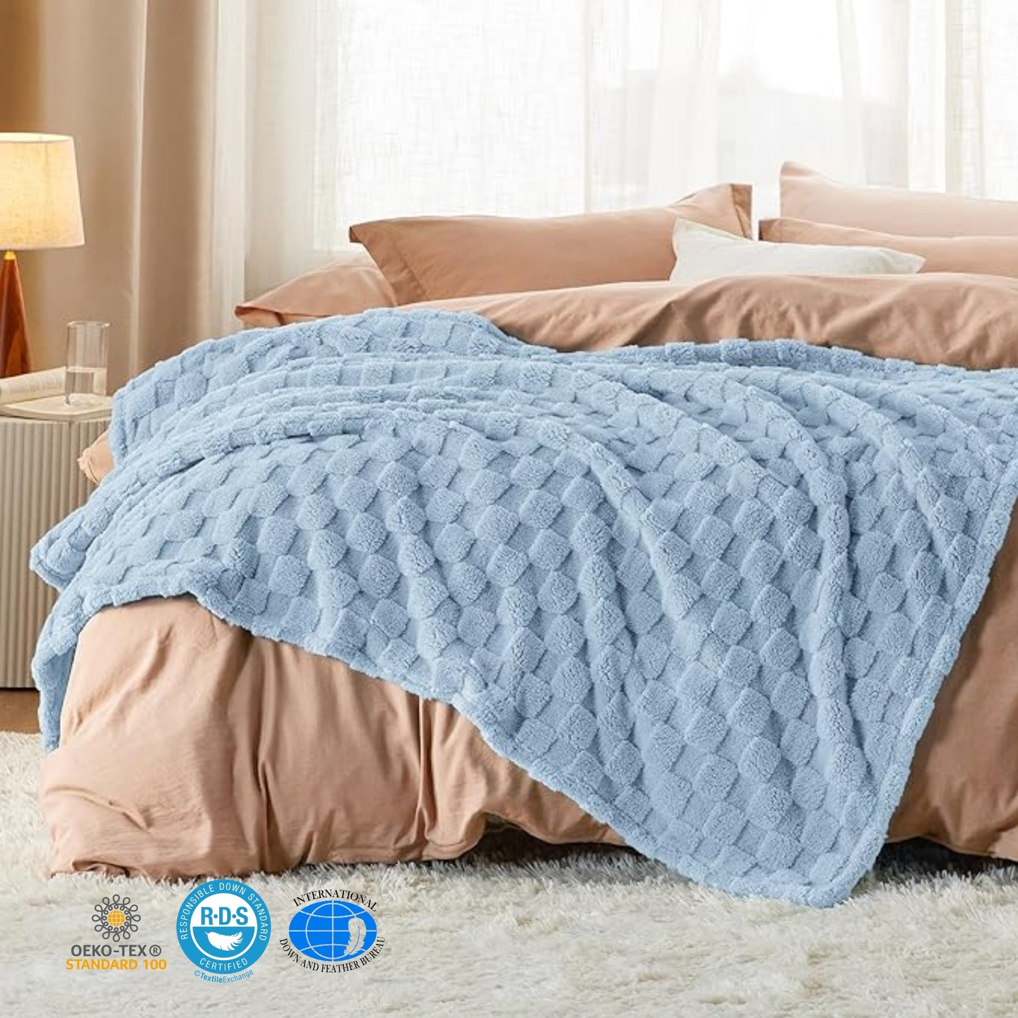 Loft & Aura™ Cozy Checkered Fleece Throw Blanket