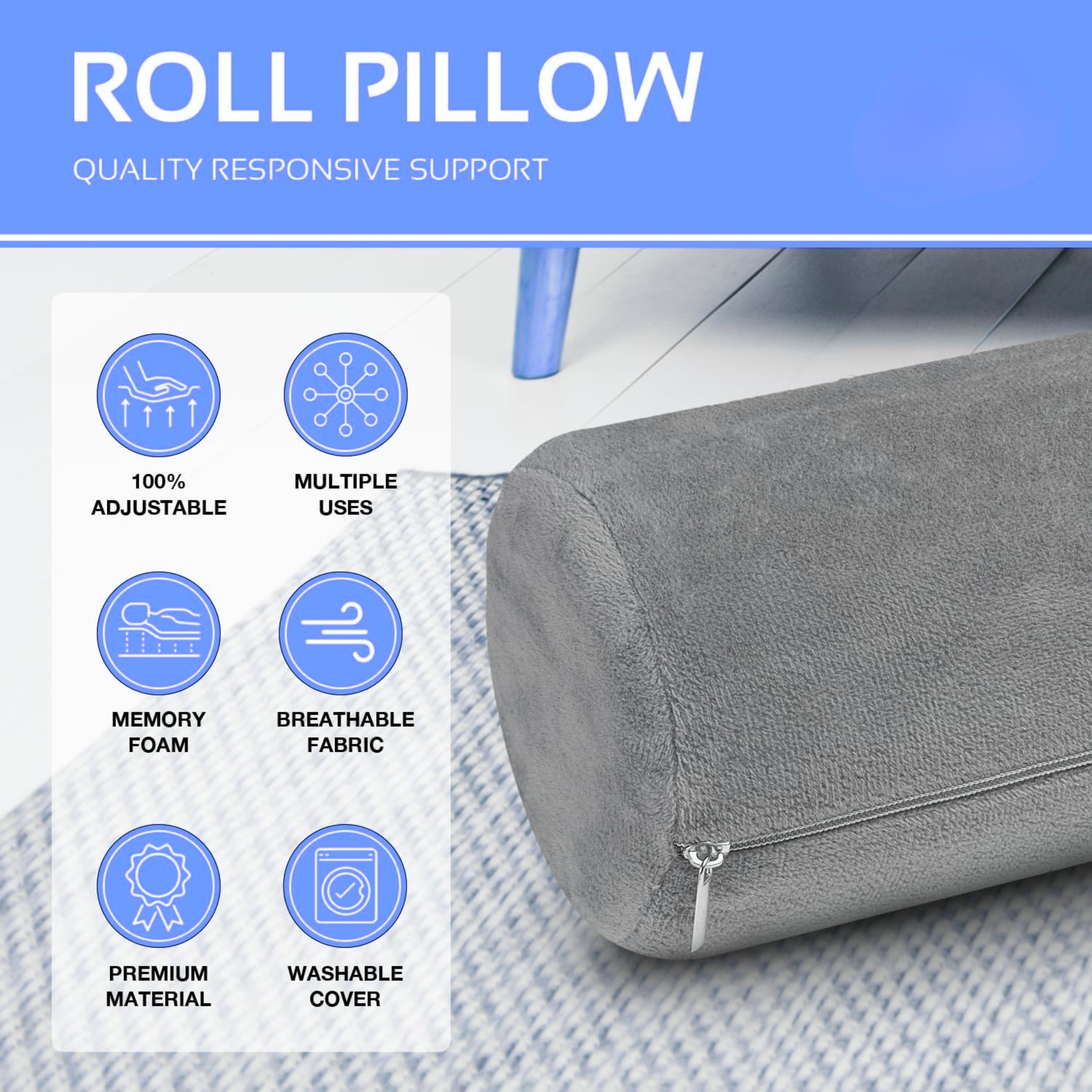 Loft & Aura™ Neck Roll Bolster Pillow