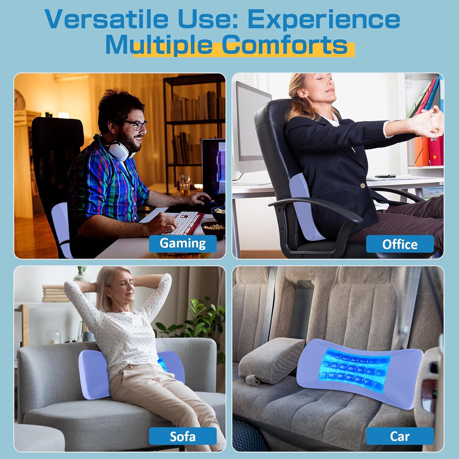 Loft & Aura™ Ergonomic Lumbar Support Pillow