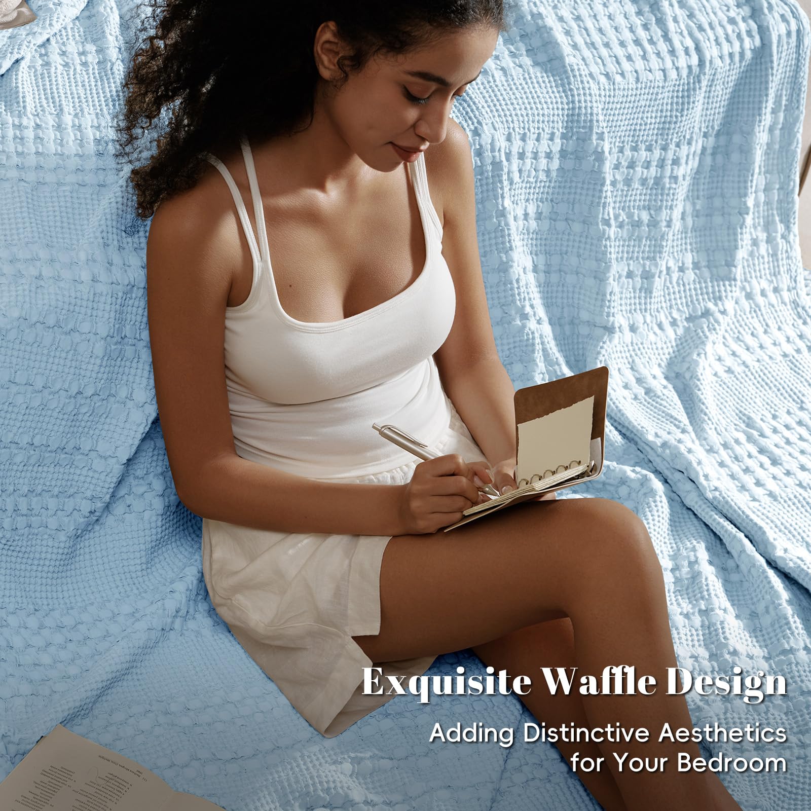 Loft & Aura™ Cotton Waffle Weave Summer Blanket