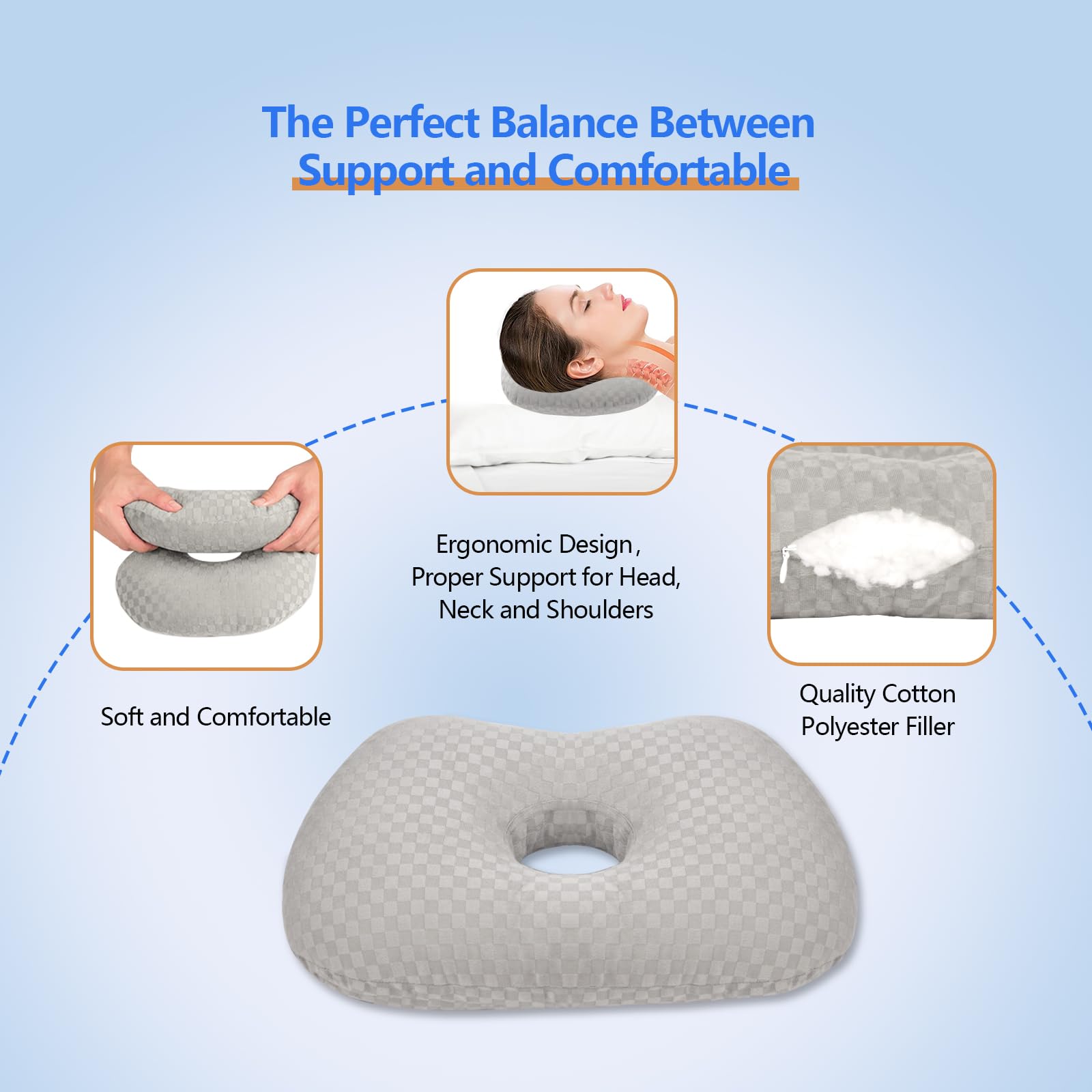 Loft & Aura™ Adjustable Ear Support Pillow