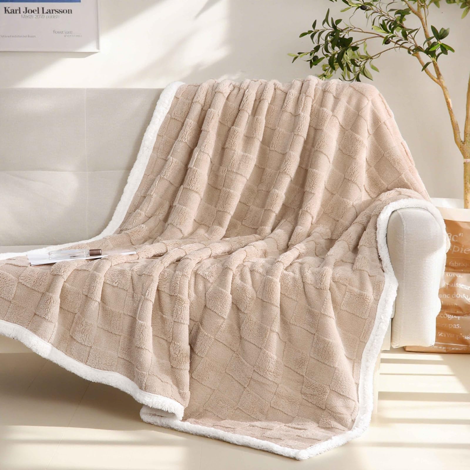 Loft & Aura™ Sherpa Flannel Throw Blanket