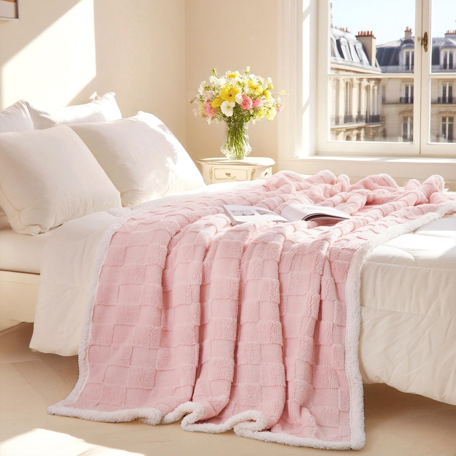 Loft & Aura™ Sherpa Flannel Throw Blanket