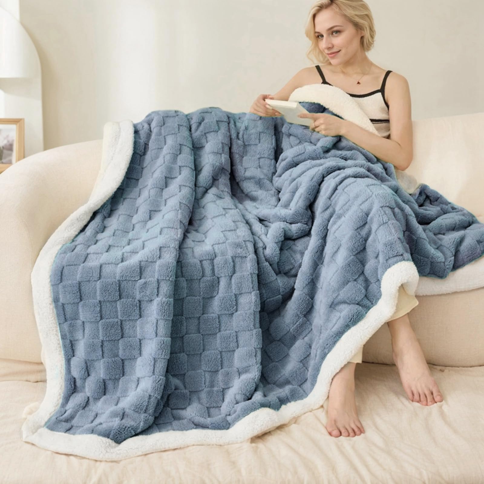 Loft & Aura™ Sherpa Flannel Throw Blanket