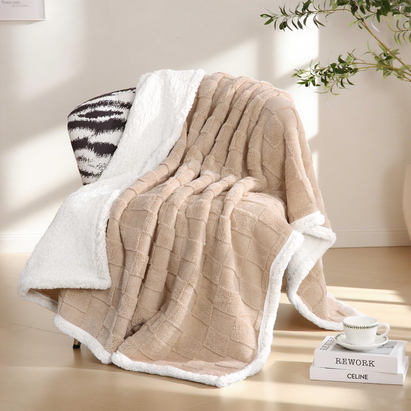 Loft & Aura™ Sherpa Flannel Throw Blanket