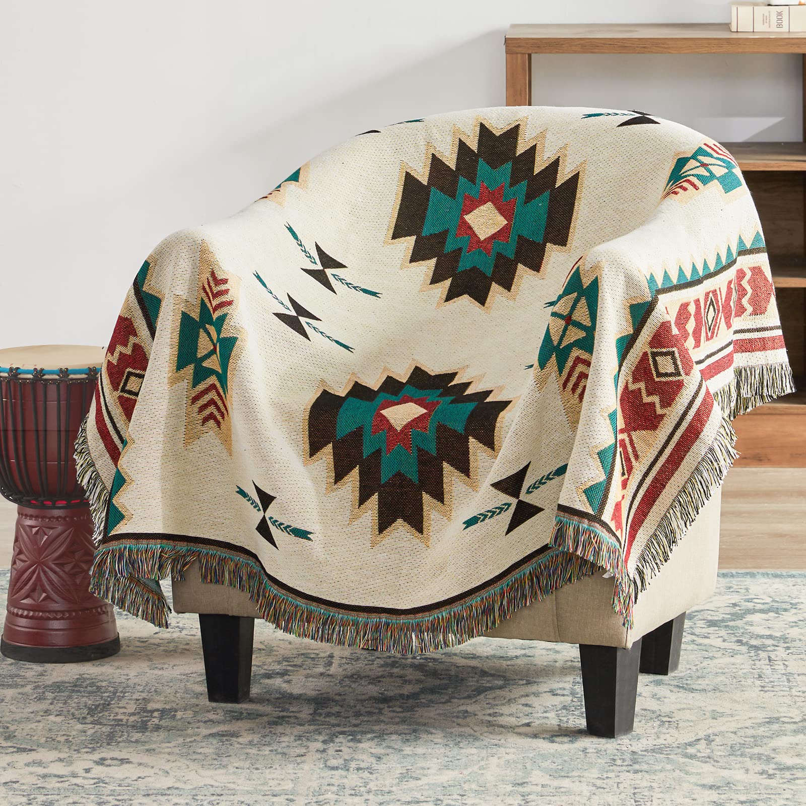 Loft & Aura™ Aztec Boho Woven Throw Blanket
