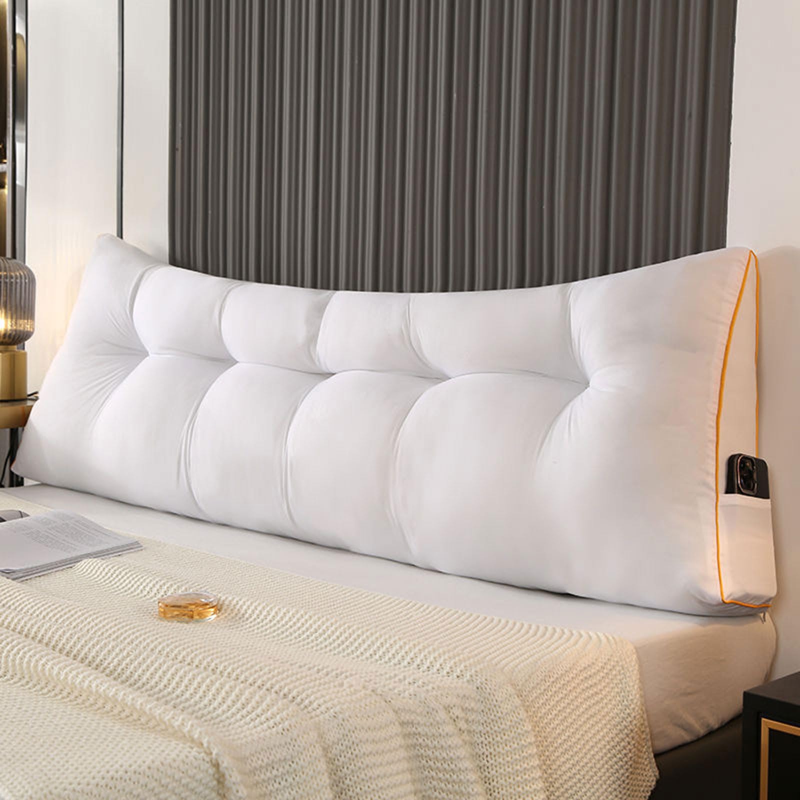 Loft & Aura™ Large Triangle Headboard Pillow – Wedge Cushion for Bed or Sofa