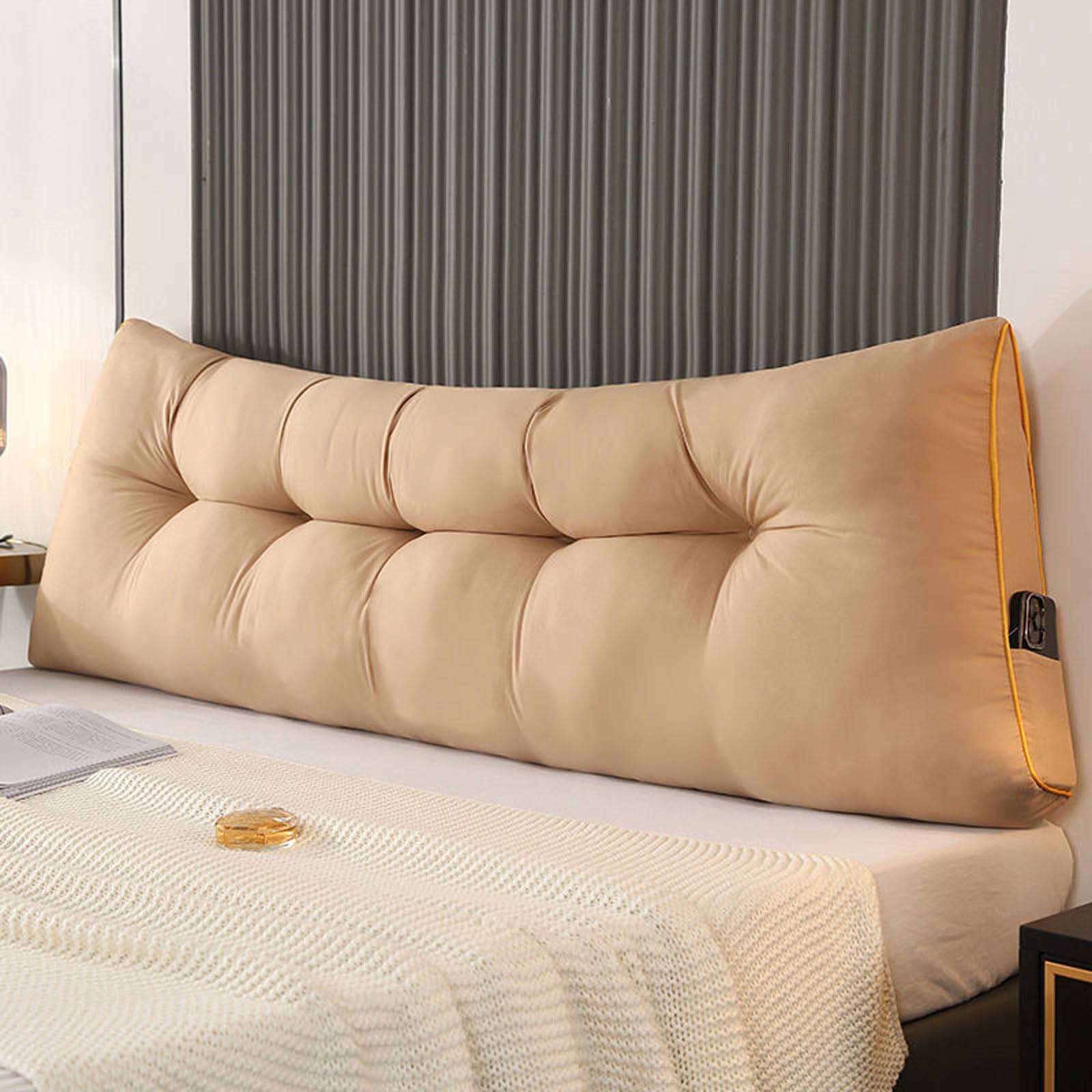 Loft & Aura™ Large Triangle Headboard Pillow – Wedge Cushion for Bed or Sofa