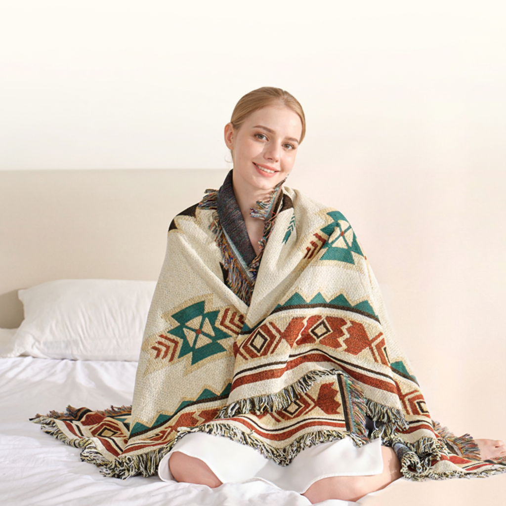 Loft & Aura™ Aztec Boho Woven Throw Blanket